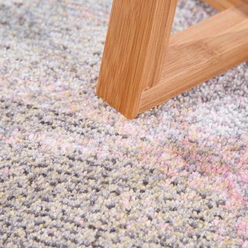 Teppich Mero 107, Paco Home, rechteckig, Höhe: 16 mm, Kurzflor, modernes Design, Pastell-Farben, melierte Used-Optik