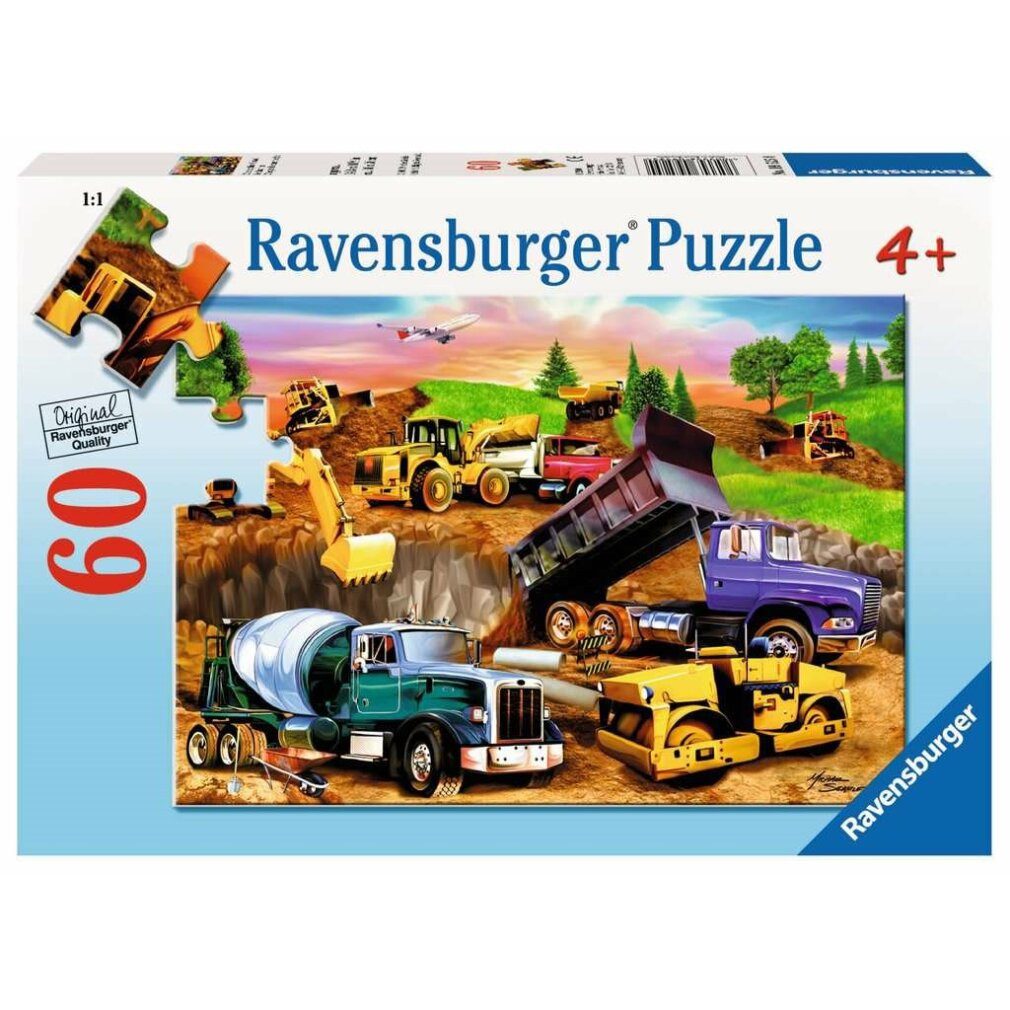 Ravensburger Puzzle RAVENSBURGER Baustellenpuzzle 60 Teile, Puzzleteile