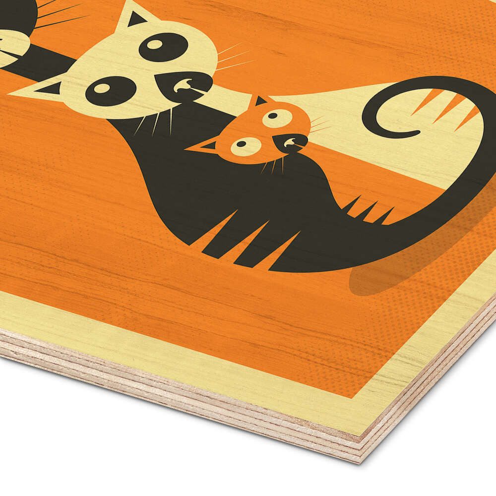 Posterlounge Wandbild DREI KATZEN, Jazzberry Blue, erhältlich als Poster, Leinwandbild, Wandsticker oder Acrylglasbild