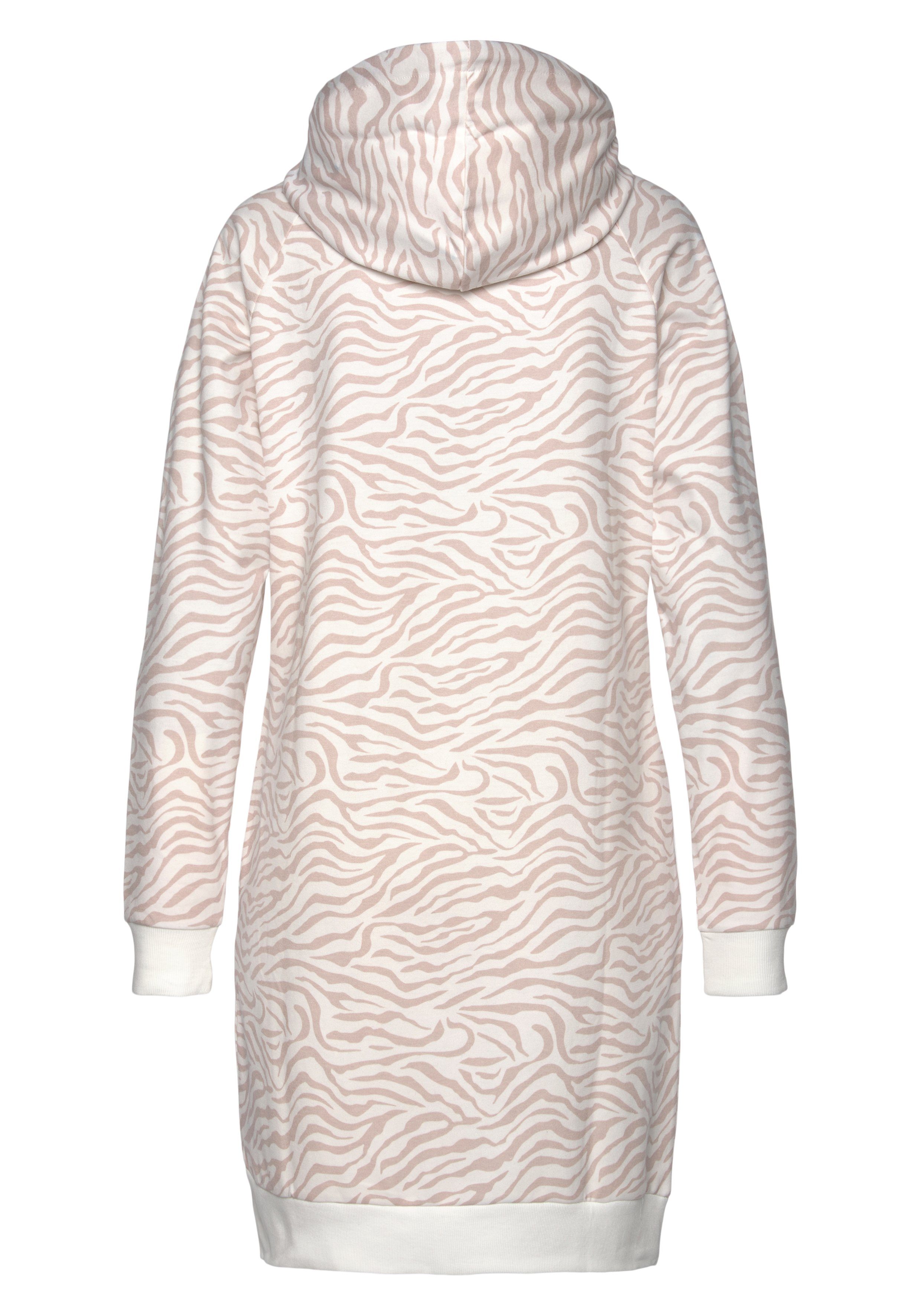 LASCANA Sweatkleid mit Kapuze und seitlichen Eingrifftaschen, Loungewear – Bild 4 von 5