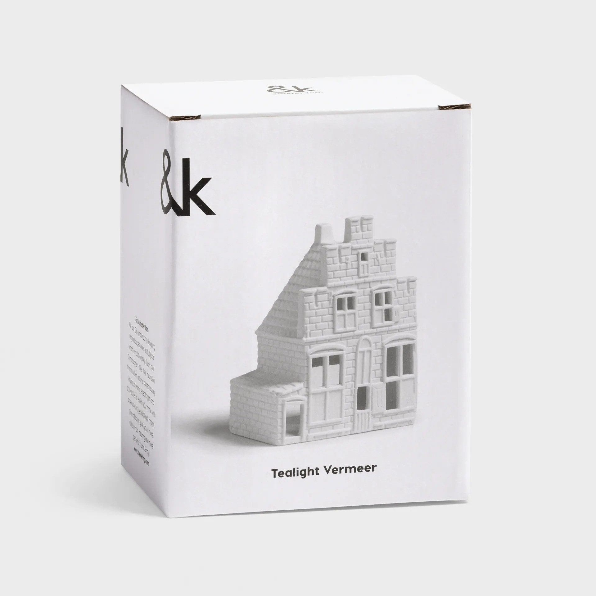 &Klevering Teelichthalter Lichthaus Grachtenhaus Vermeer Keramik Weiß, Detailreich Verarbeitet – Bild 4 von 4