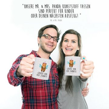 Mr. & Mrs. Panda Kinderbecher Bär Zahnfee - Grau Pastell - Geschenk, Kaffeetasse, Plastiktasse, Tri, Kunststoff, Förderung der Selbstständigkeit