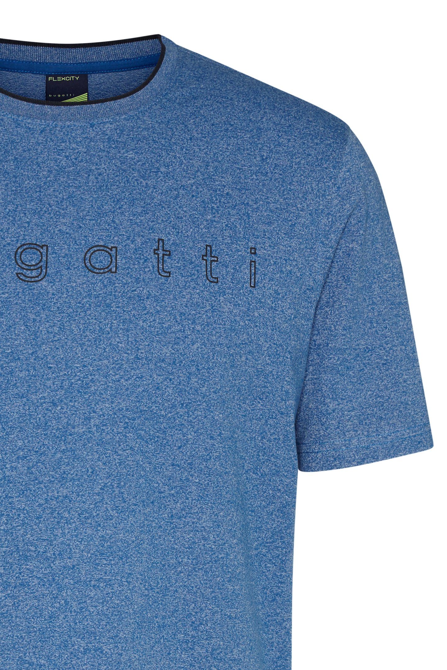 bugatti T-Shirt großem blau Logo-Print mit bugatti