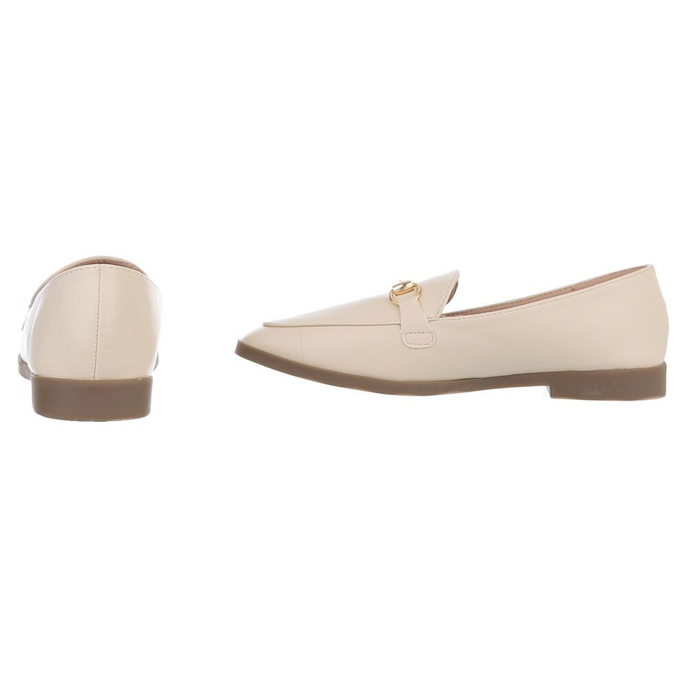 Ital-Design Damen Mokassins Freizeit Mokassin (88930686) Blockabsatz Mokassins in Beige – Bild 5 von 5