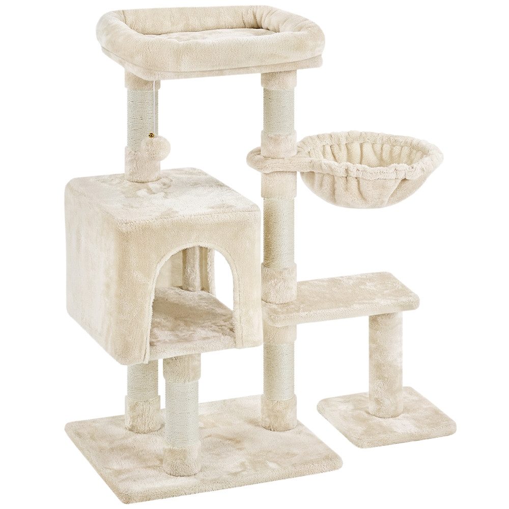 Yaheetech Kratzbaum 96,5 cm (H), Katzenbaum mit Aussichtsplattform & Katzenhöhle & Sisalstämme