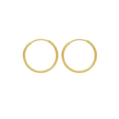 Adelia´s Paar Ohrhänger 585 Gold Ohrringe Creolen Ø 11 mm, Goldschmuck für Damen