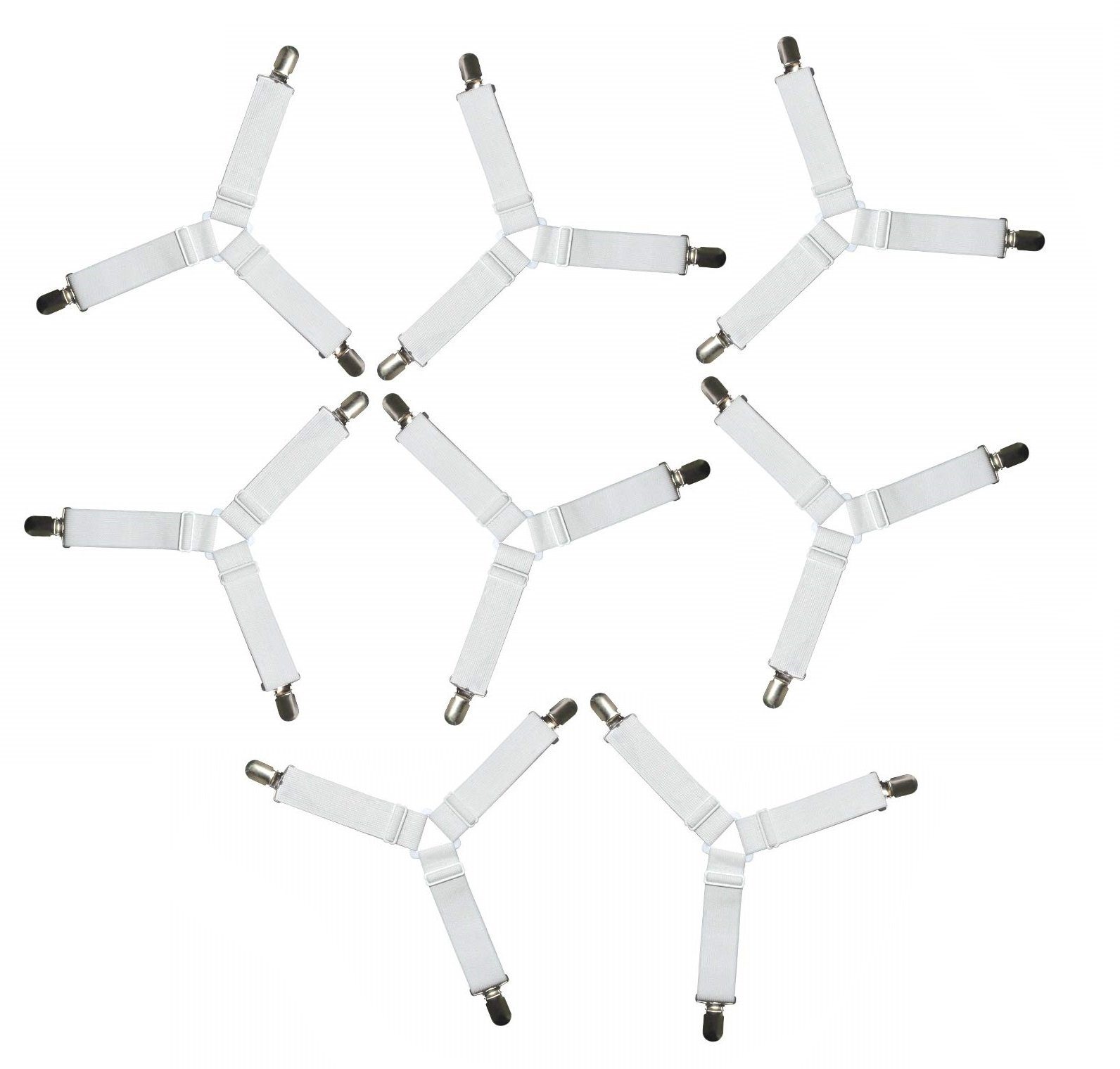 BAYLI Spannbettlaken 8er Set verstellbare Bettlakenspanner, Betttuchspanner günstig online kaufen