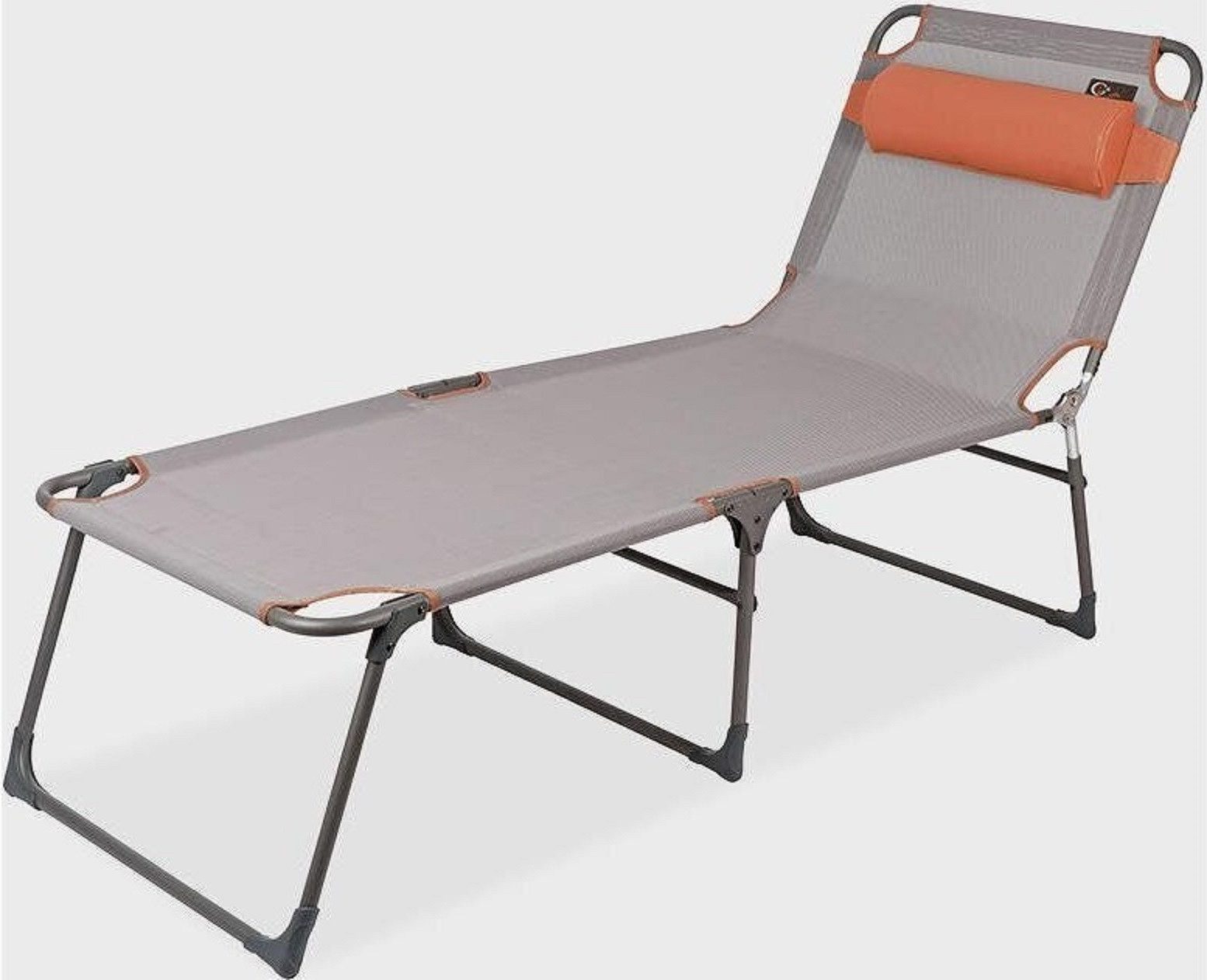 Portal Outdoor Campingliege Ava clas. Klappliege Sonnenliege Dreibeinliege Strandliege Gartenliege (Liege mit abnehmbaren Kopfkissen) klappbar wetterfest pflegeleicht 120kg Tragkraft