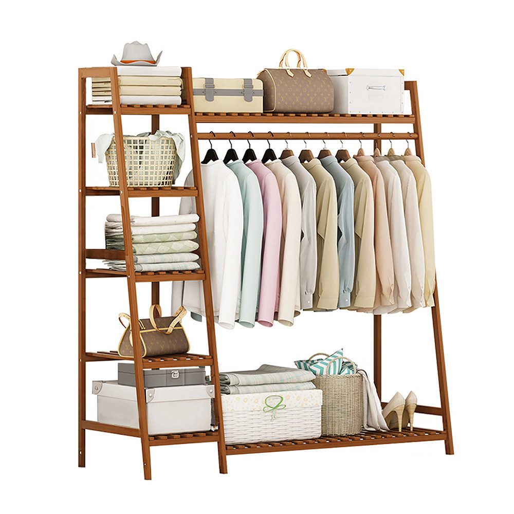 WAOHO Kleiderständer Multifunktionale Kleiderständer aus Bambus, Garderoben günstig online kaufen