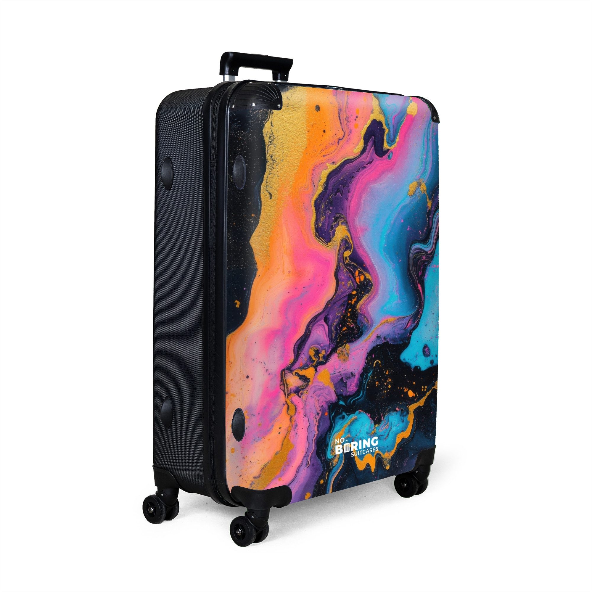 NoBoringSuitcases.com© Hartschalen-Trolley Farbexplosion mit Rosa und günstig online kaufen