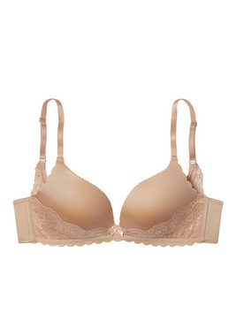 LASCANA Push-up-BH ohne Bügel, mit extra flachen Kanten und feiner Spitze, Dessous