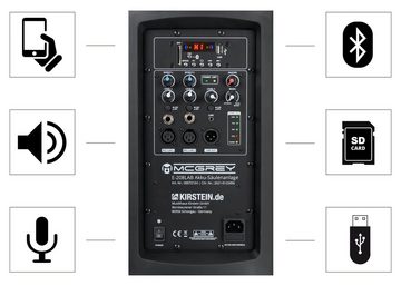 McGrey E-208LAB Aktiv Line Array Akku-Säulenanlage Stereo Set Lautsprecher (Bluetooth, 100 W, PA-Anlage mit 8x 2,5" Breitbandlautsprecher)