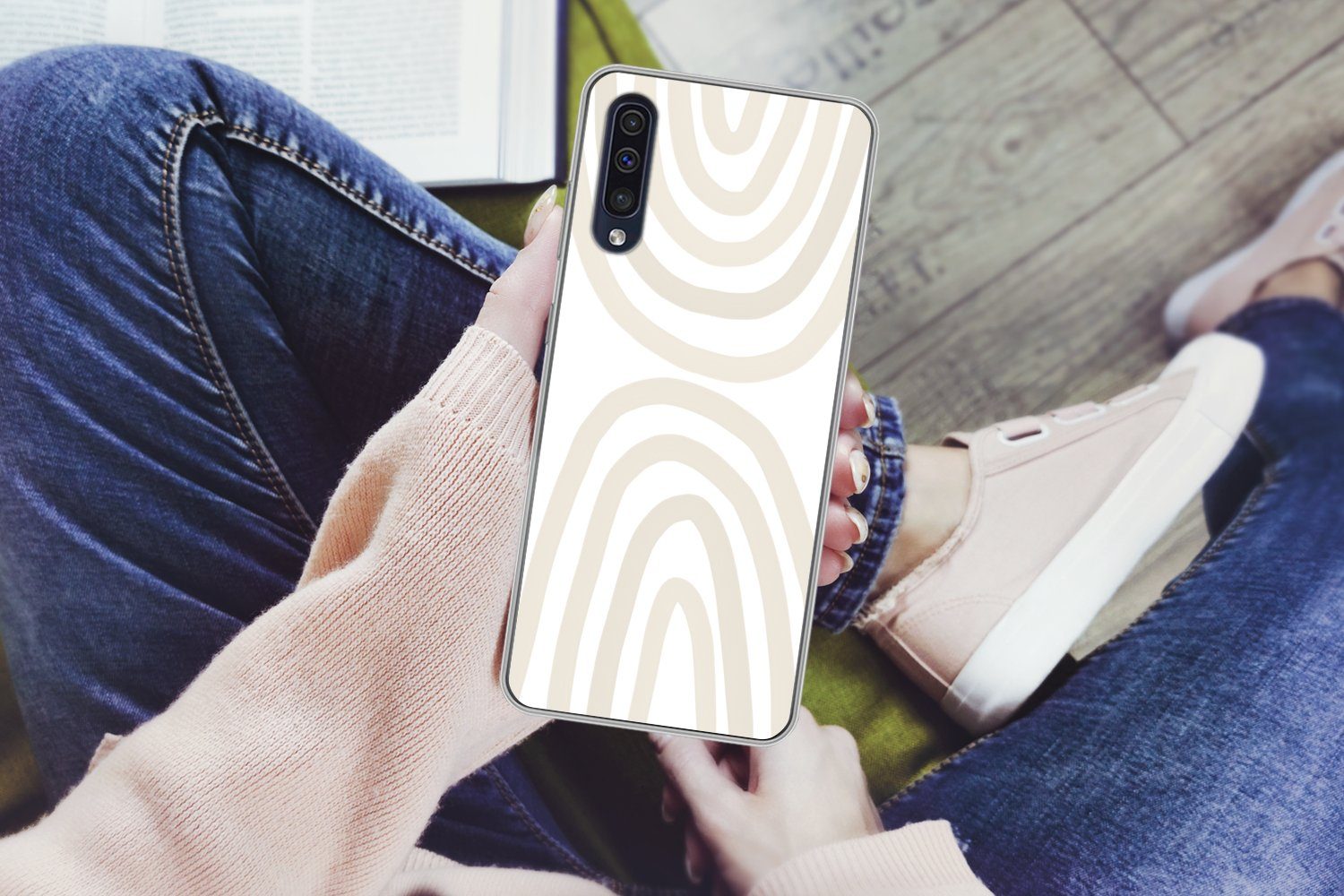 MuchoWow Handyhülle für Samsung Galaxy A30s Regenbogen - Pastell - Design - Abstrakt, Smartphone-Bumper, Print, Handy Schutzhülle Dünn
