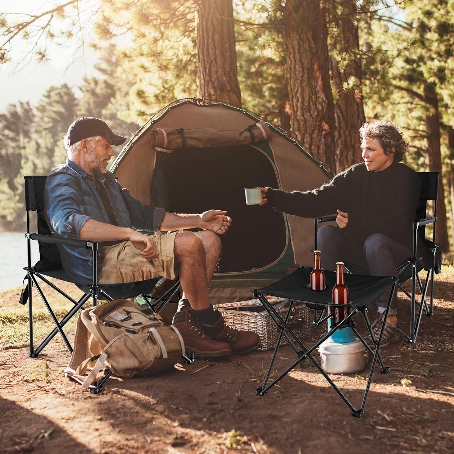 KOMFOTTEU Campingstuhl Klappstuhl (2er Set), mit günstig online kaufen