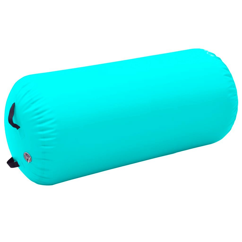 vidaXL Fitnessrolle, Aufblasbare Gymnastik-Rolle mit Pumpe 120x90 cm PVC Grün