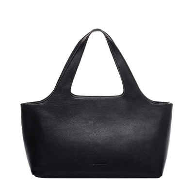 FEYNSINN Handtasche Leder Damen NEA 13", Shopper Echtleder für Damen, Ledertasche mit Reißverschluss schwarz