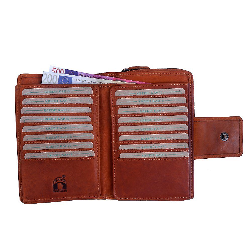 Geld-Börse Damen Portemonnaie Brieftasche, Geldbeutel Geldbörse Etui Kreditkarte SHG Börse Geldbörse Leder