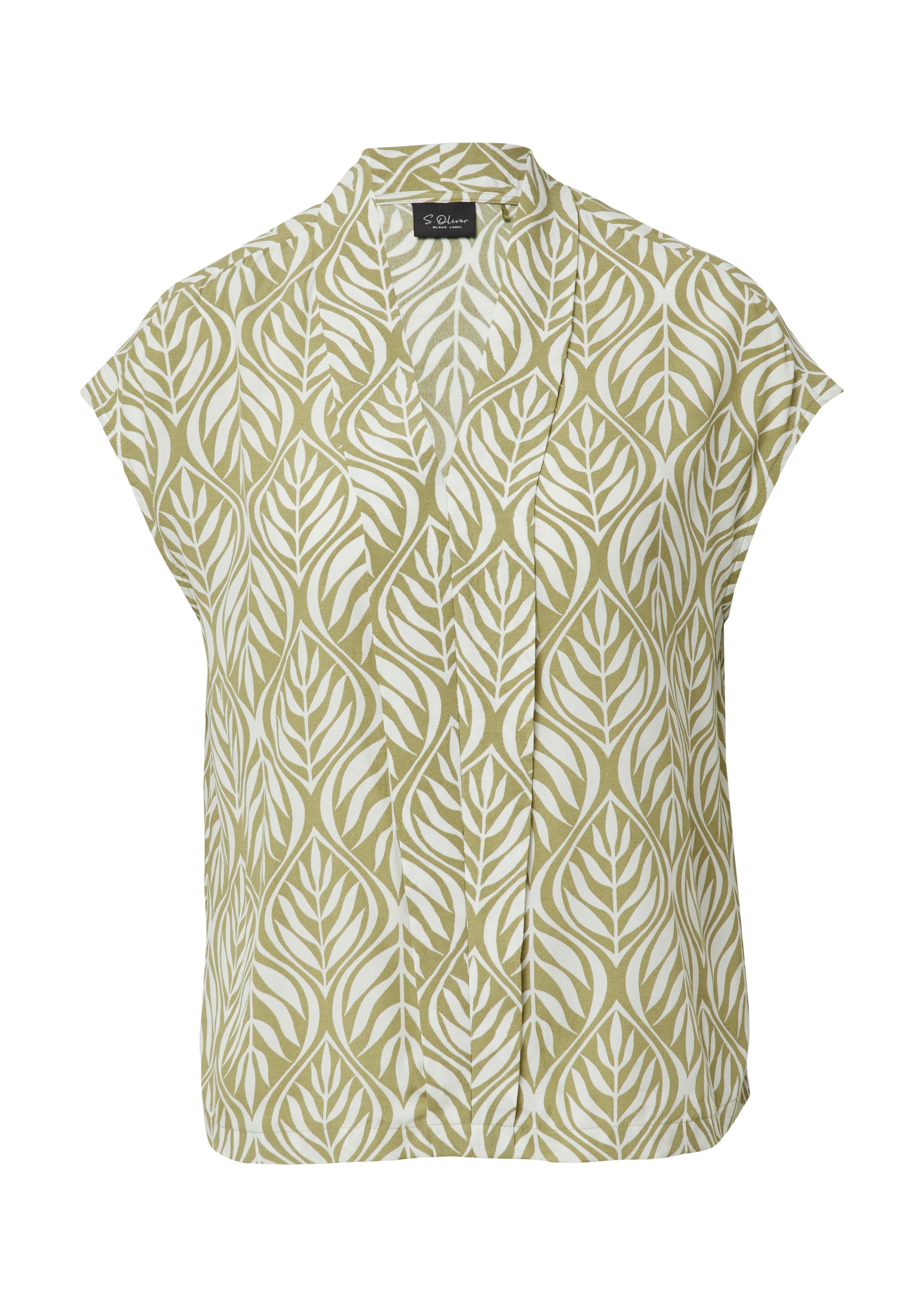s.Oliver BLACK LABEL Kurzarmbluse mit All-Over Print