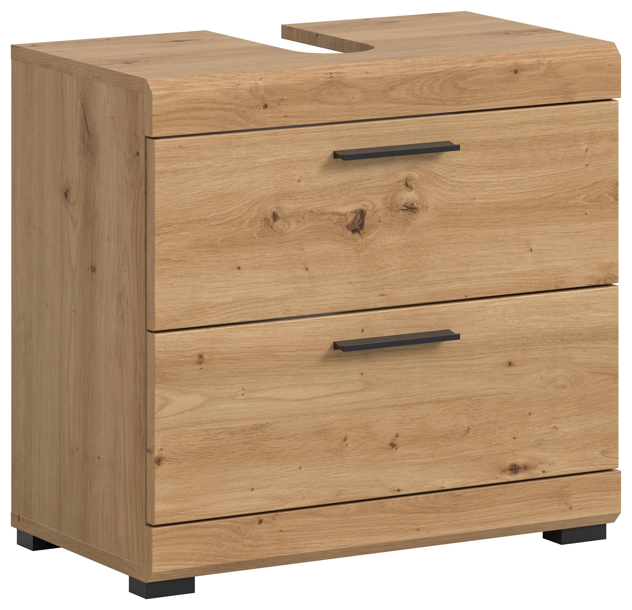 welltime Waschbeckenunterschrank SIENA, Breite 60cm, mit 2 Türen oder 2 Schubkästen, MDF-Front (1-St., TOPSELLER!, mit Siphonausschnitt 10x25 cm) in verschiedenen Farben erhältlich, Badmöbel, Badschrank, Schrank, Bad