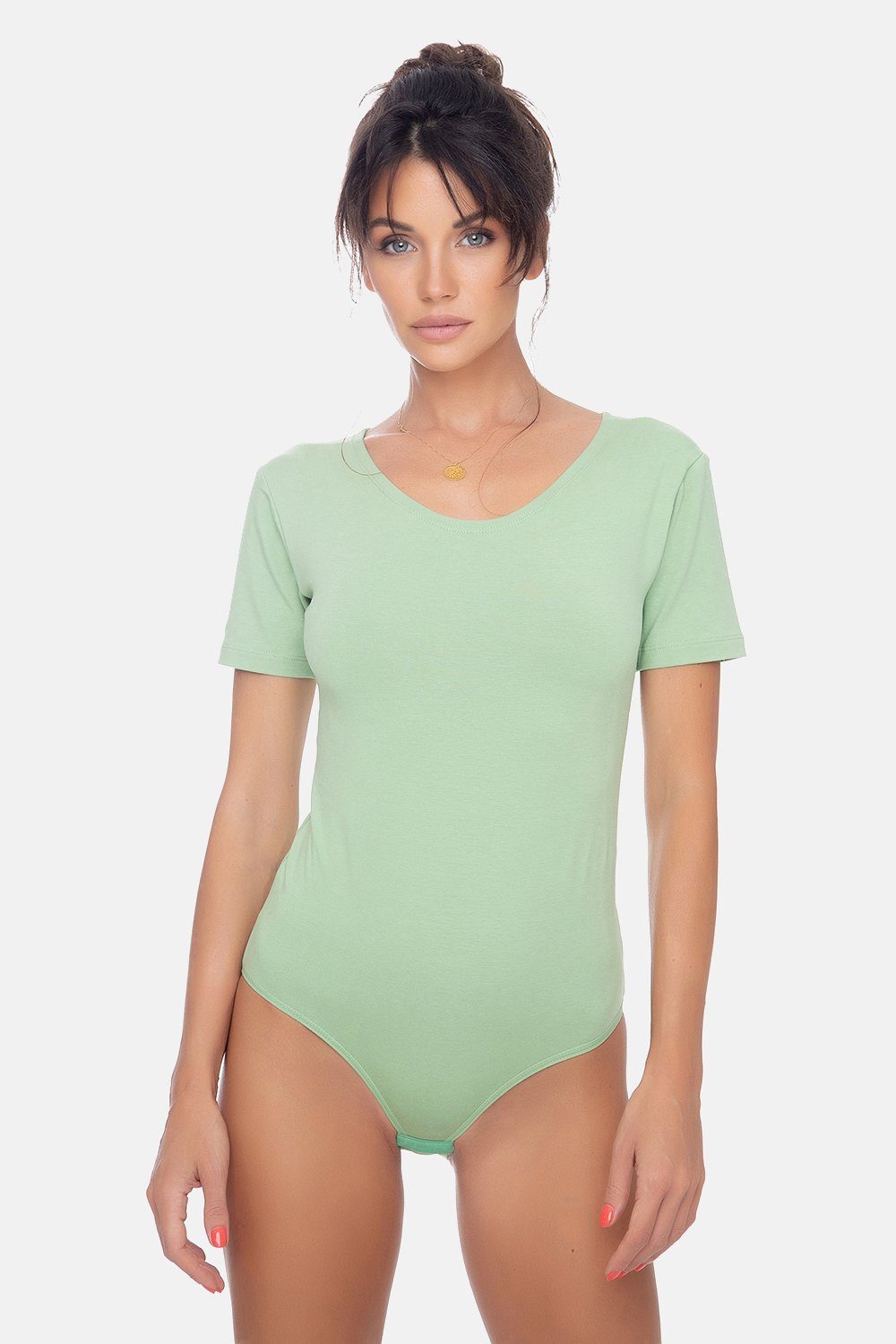 Evoni Body Damen Kurzarmbody Rundhals Bodysuit