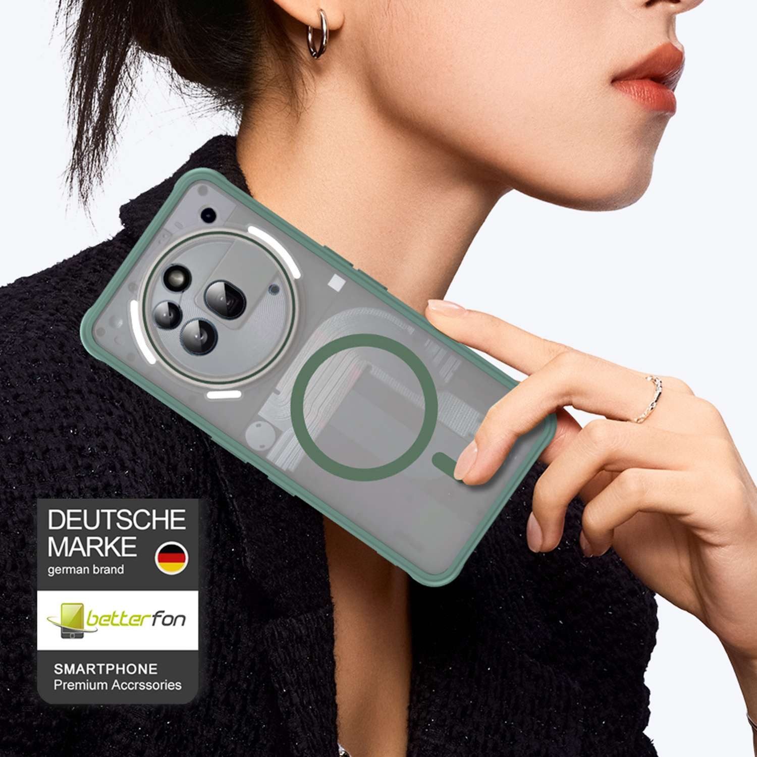betterfon Handyhülle für Nothing Phone Magsafe Hülle Back Cover stoßfest Case, Magnetisches Laden, mattes Design, kratzfest & stoßfest verarbeitet