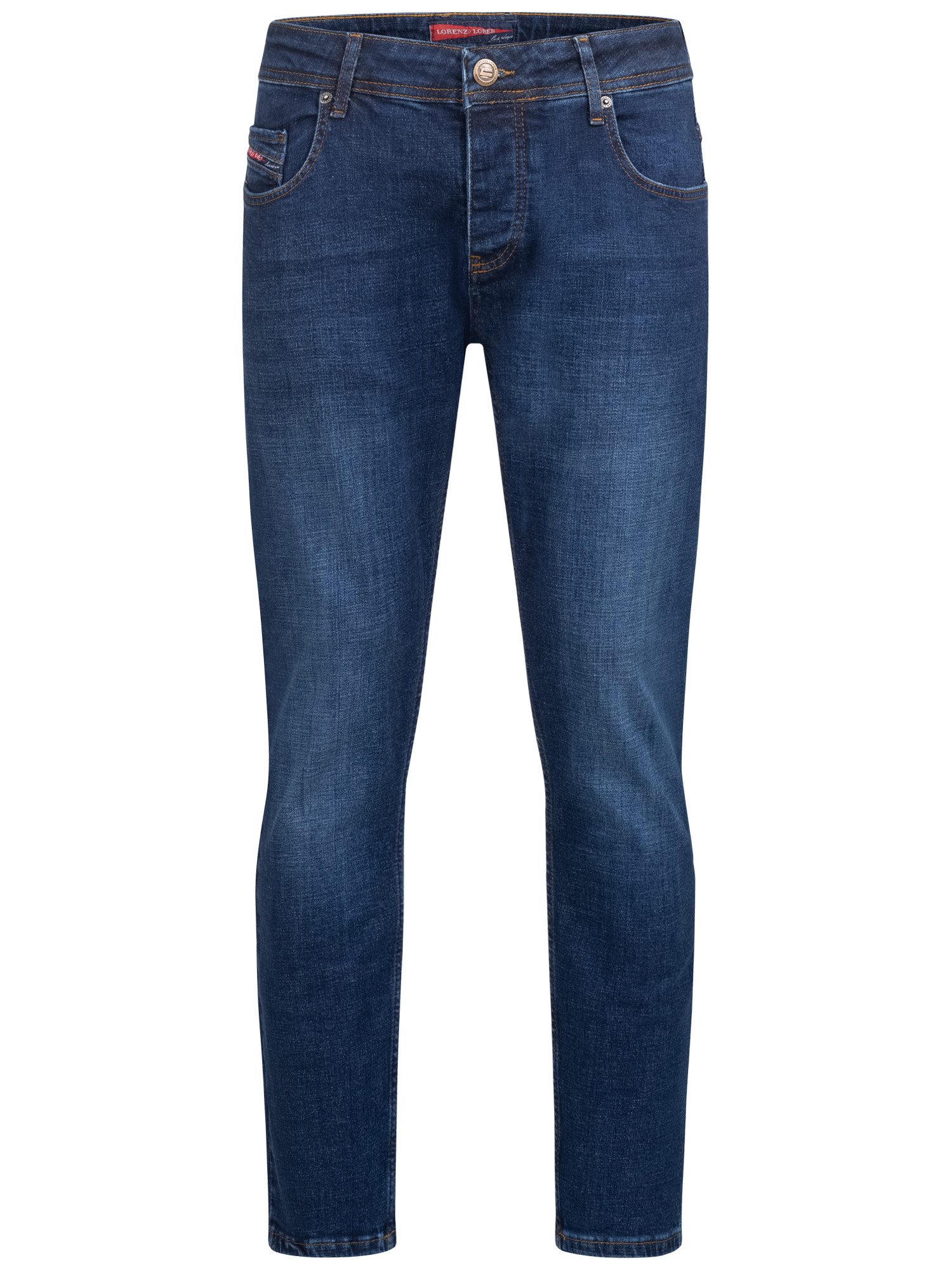 Lorenzo Loren Straight-Jeans Herren Jeans Stretch Blau LL-4008 – Bild 5 von 5