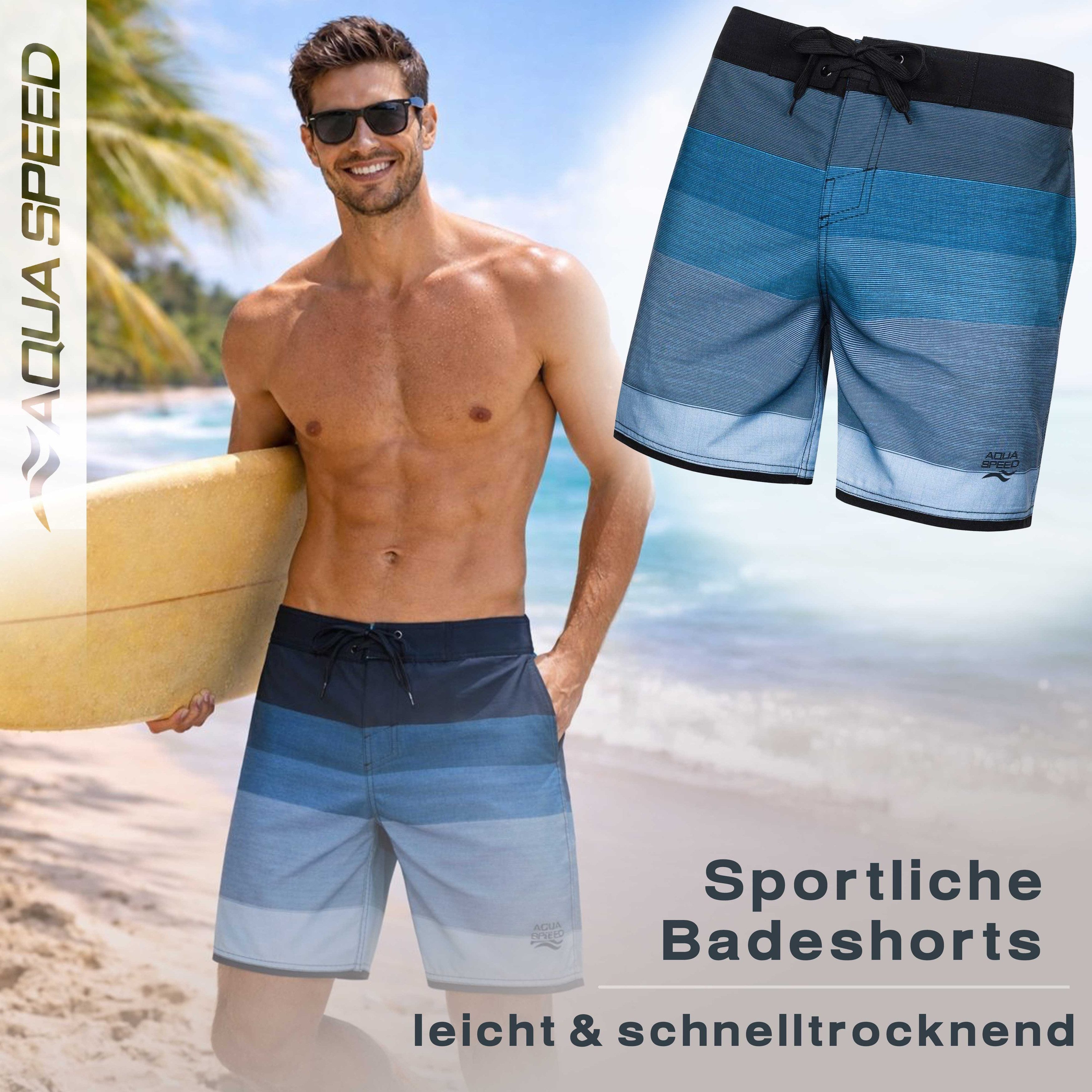 Aqua Speed Boardshorts (NOLAN Badehose Strandhose Badeshorts Schwimmhose Mann) Luftiges Tragegefühl unterstützt angenehmen Komfort an heißen Tagen