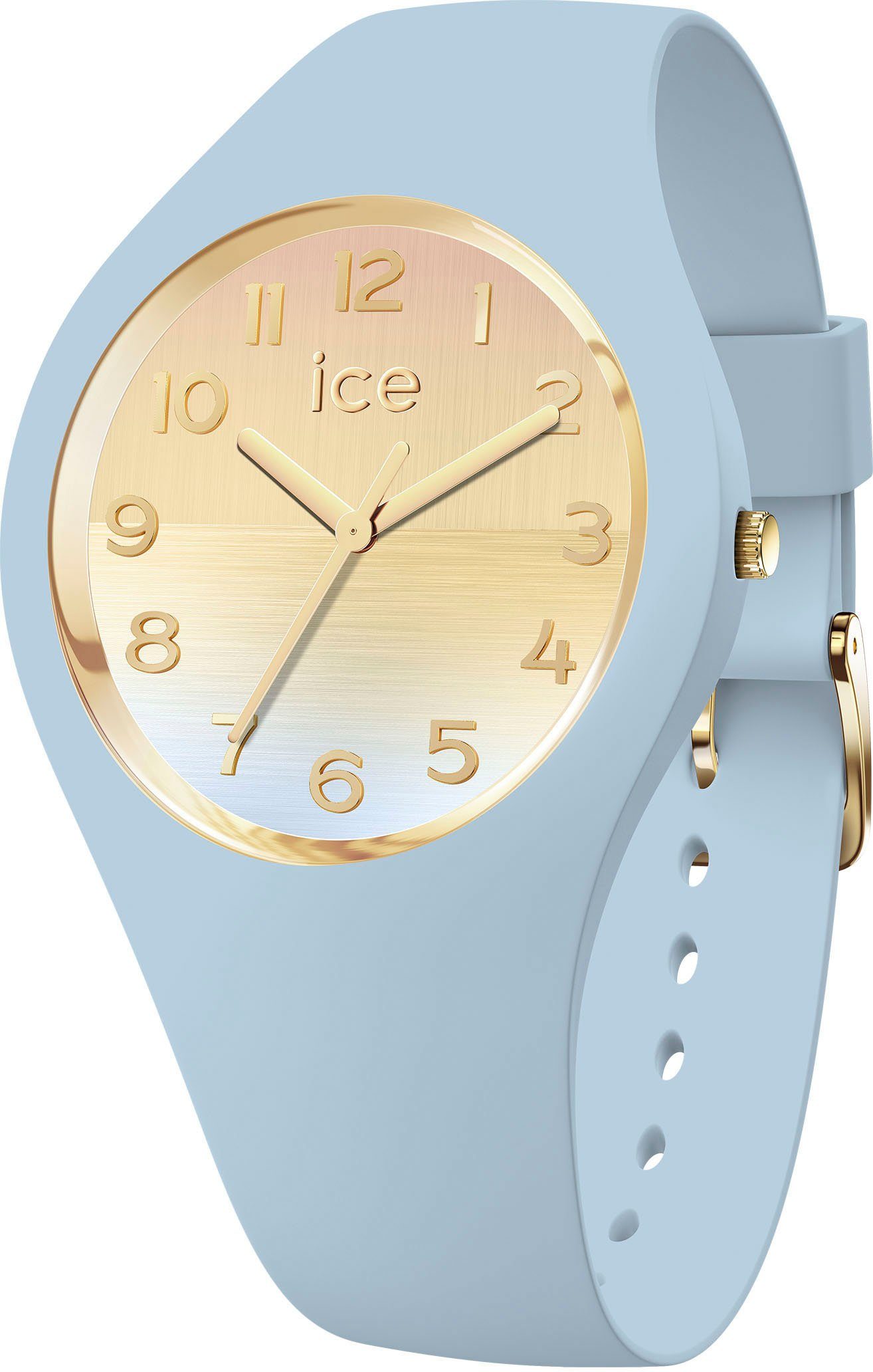 ice-watch Quarzuhr ICE horizon - Blue gold - Small - 3H, 021358, Armbanduhr, Damenuhr, Silikon