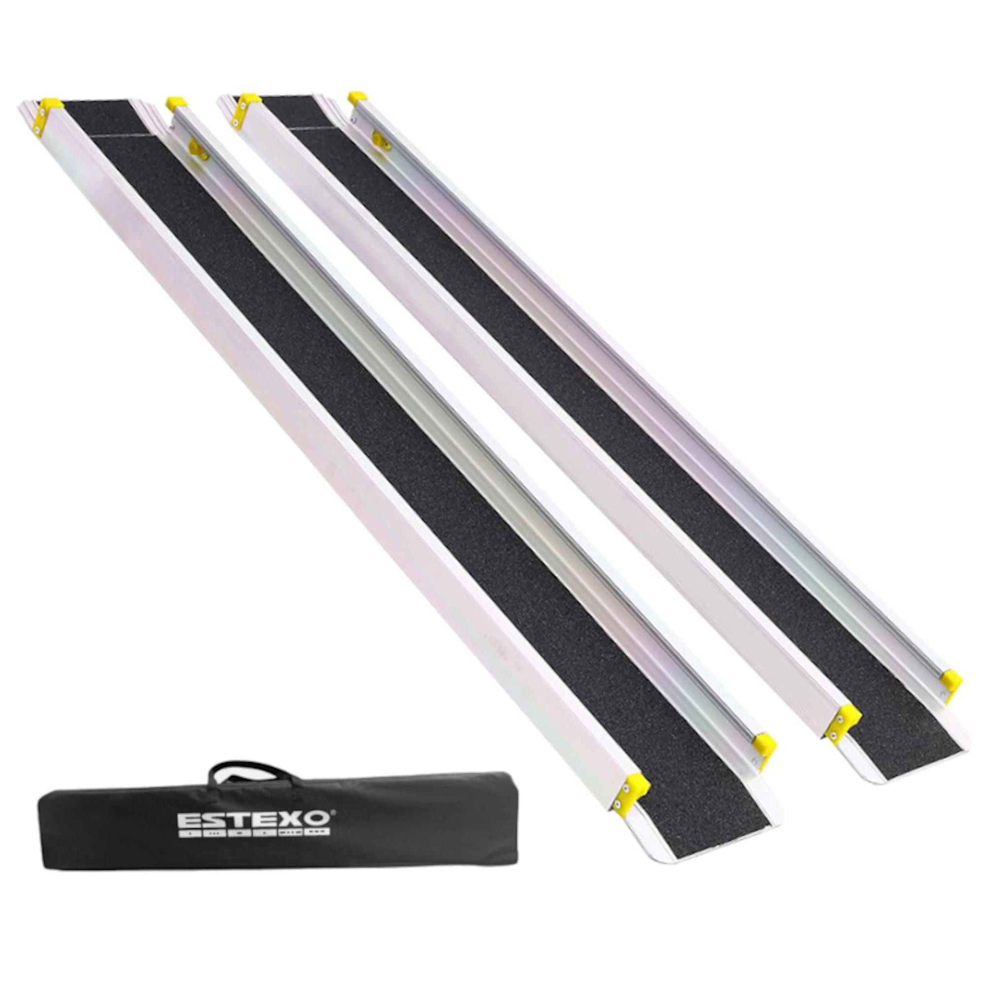 ESTEXO Auffahrrampe Aluminiumrampe Teleskop Rampe 2er Set Laderampe Verladerampe Alu