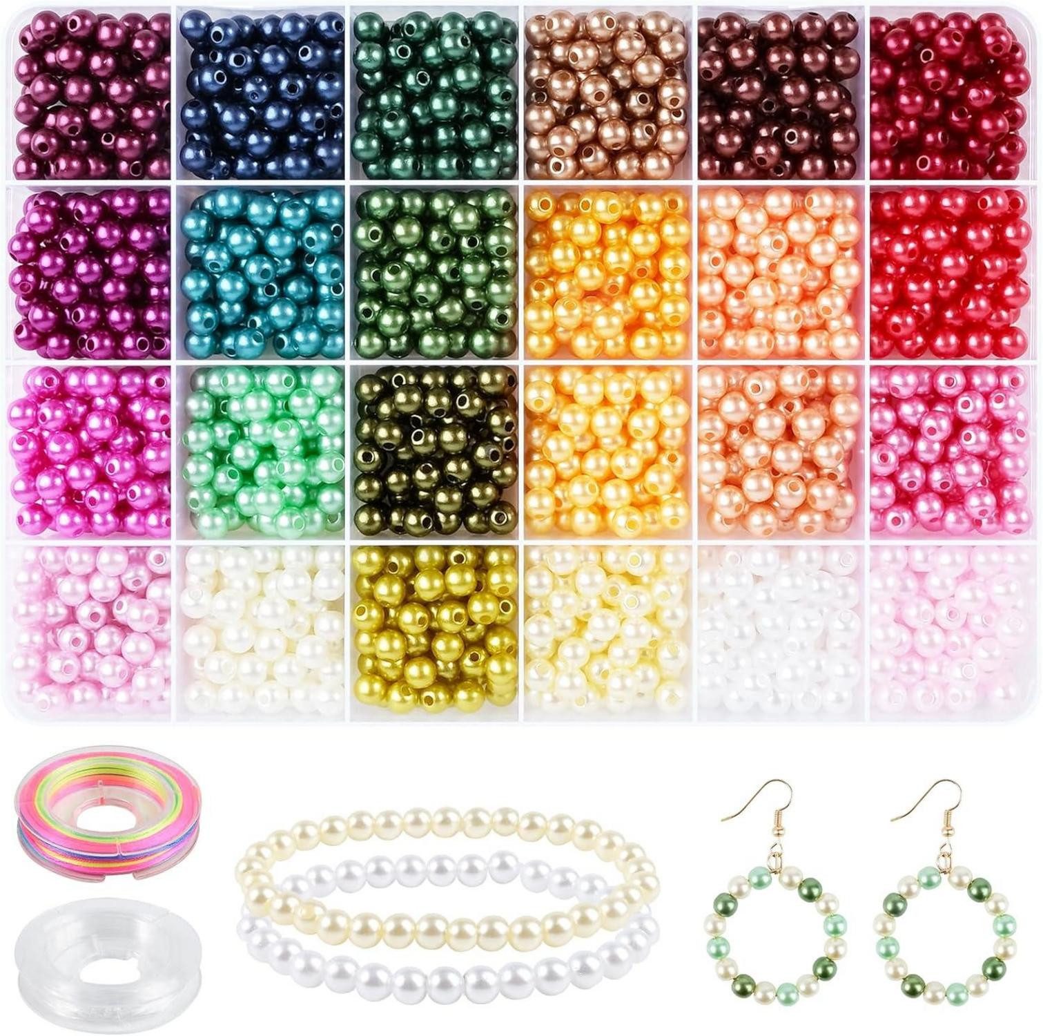 Schmuckset Perlen Bunte 1400+ Beads for Jewellery Making, Armband DIY