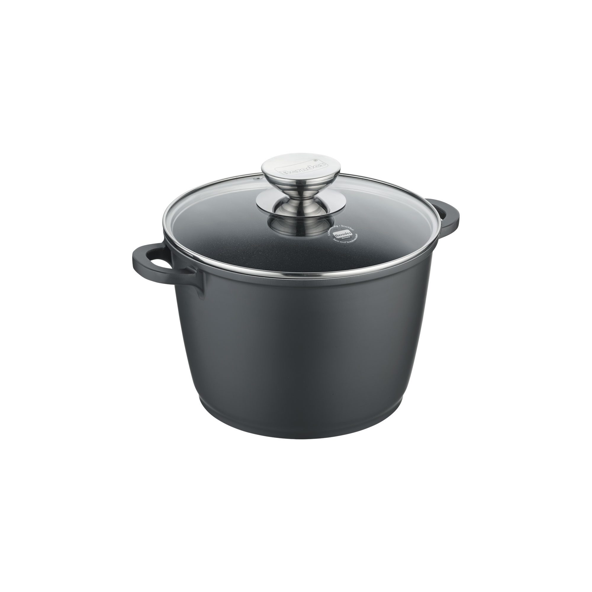 Berndes Kochtopf mit Glasdeckel 24 cm, Aluguss, schwarz