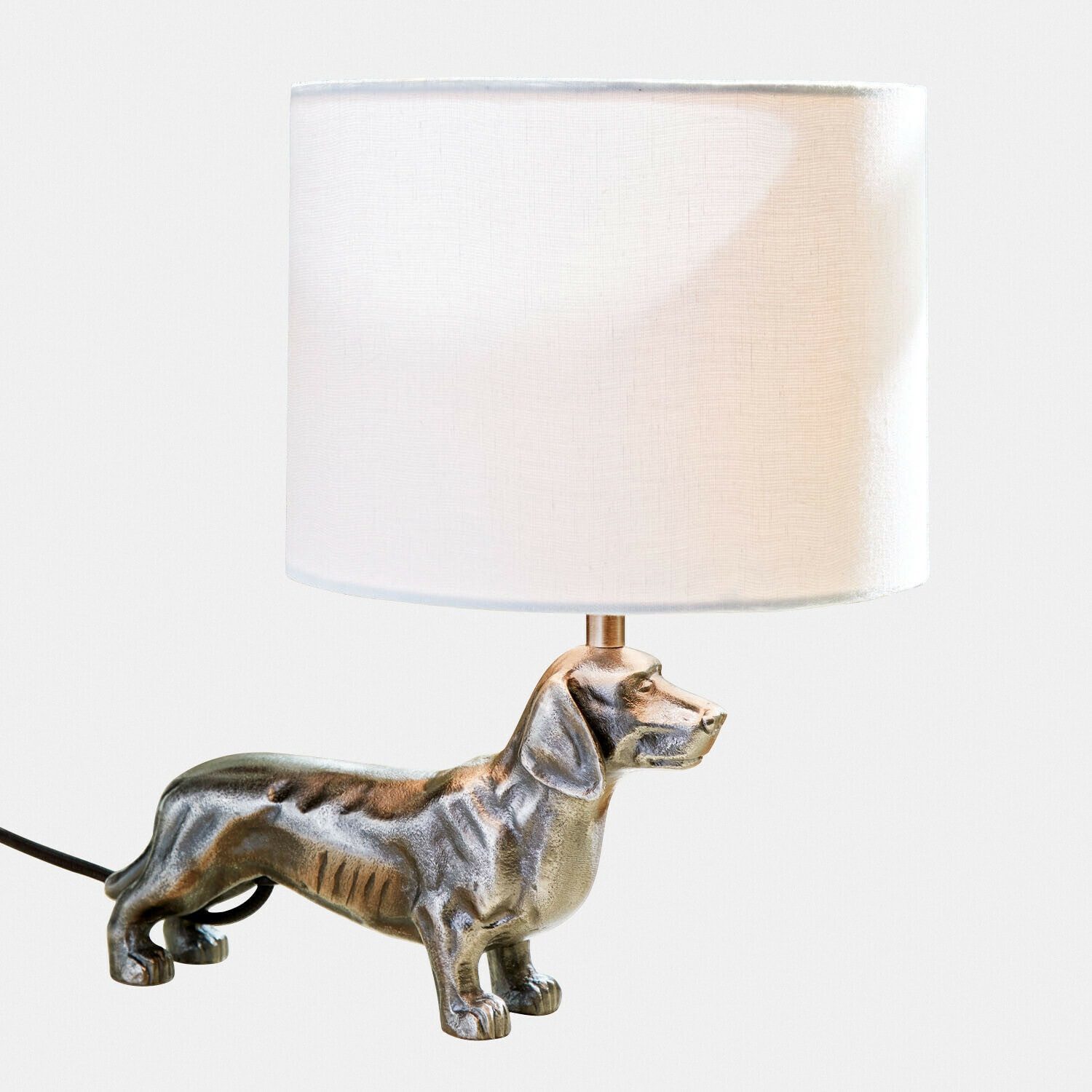 Mirabeau Tischleuchte Tischlampe Wendrel antiksilber/creme