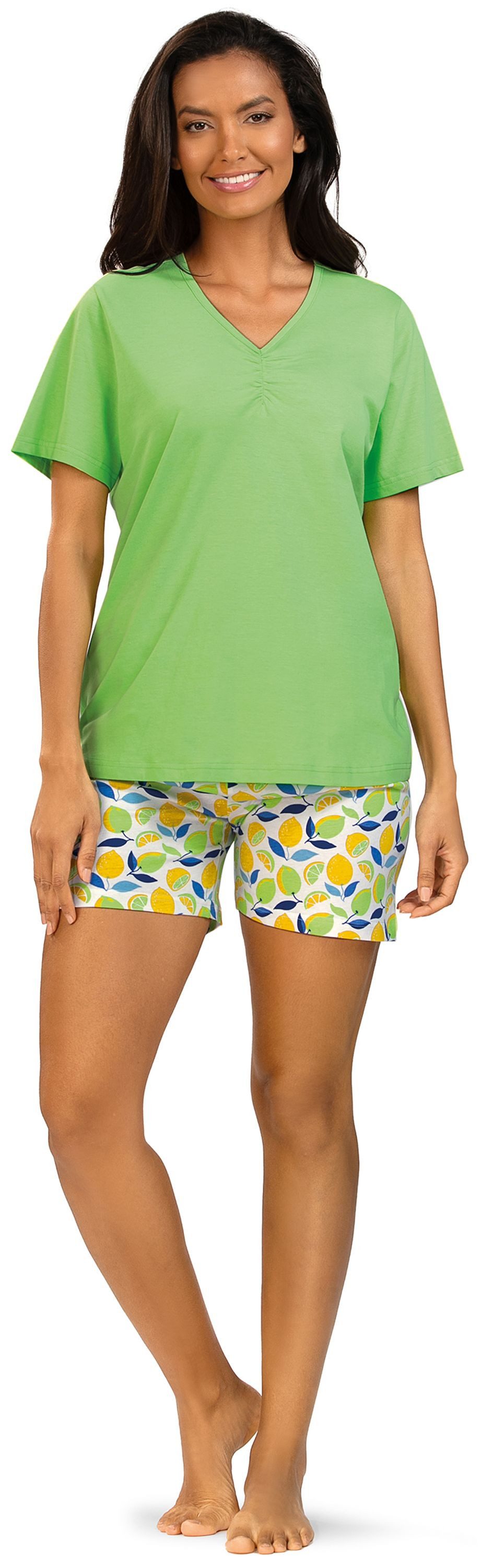 comtessa Shorty Summer Whisper (Set, 2 tlg., 2-teilig) Damen Pyjama 2-teilig Shorts Baumwolle große Größen