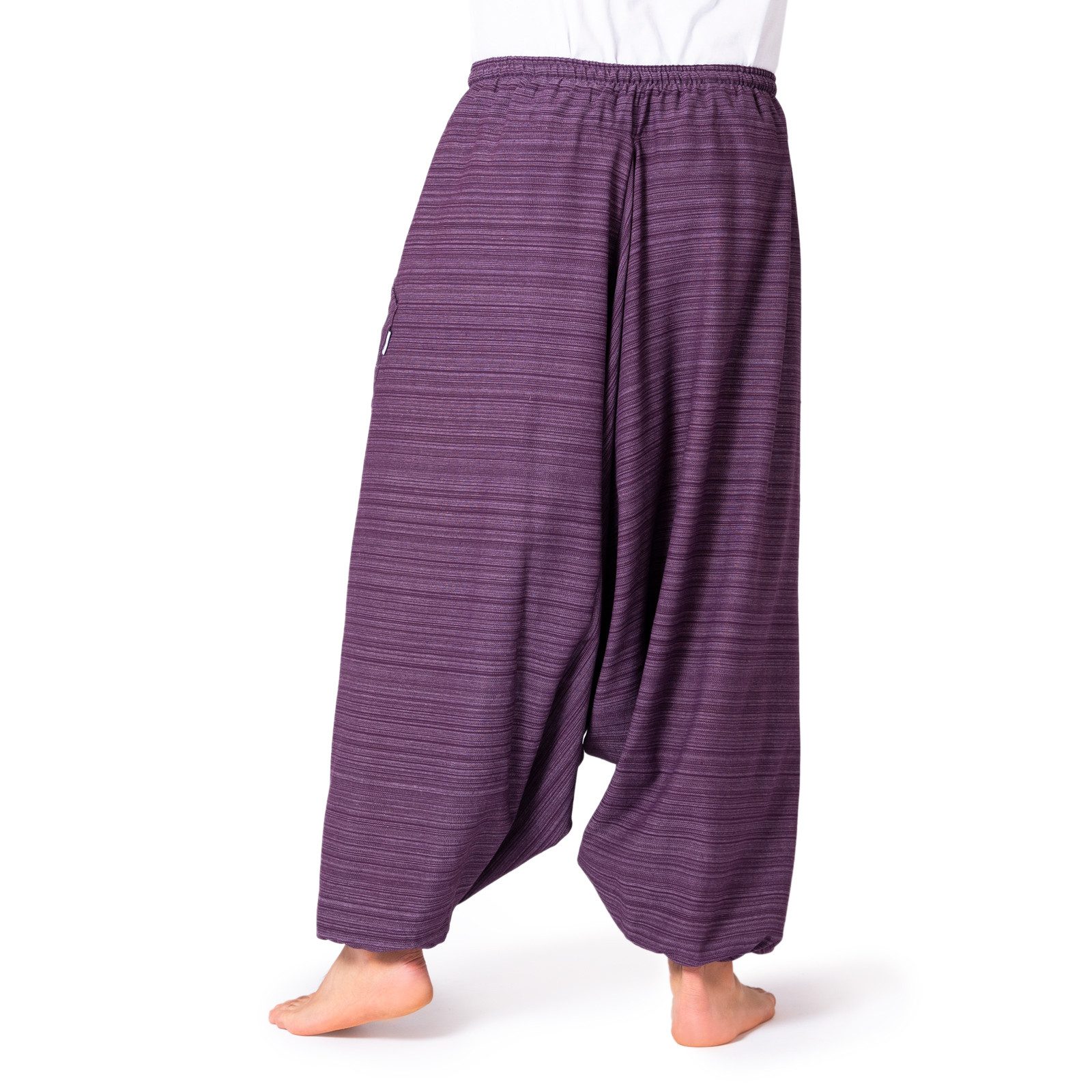 PANASIAM Haremshose Aladinhose Lini Haremshose aus 100% Baumwolle grob gewebt Pumphose für Damen bequeme Freizeithose Pluderhose
