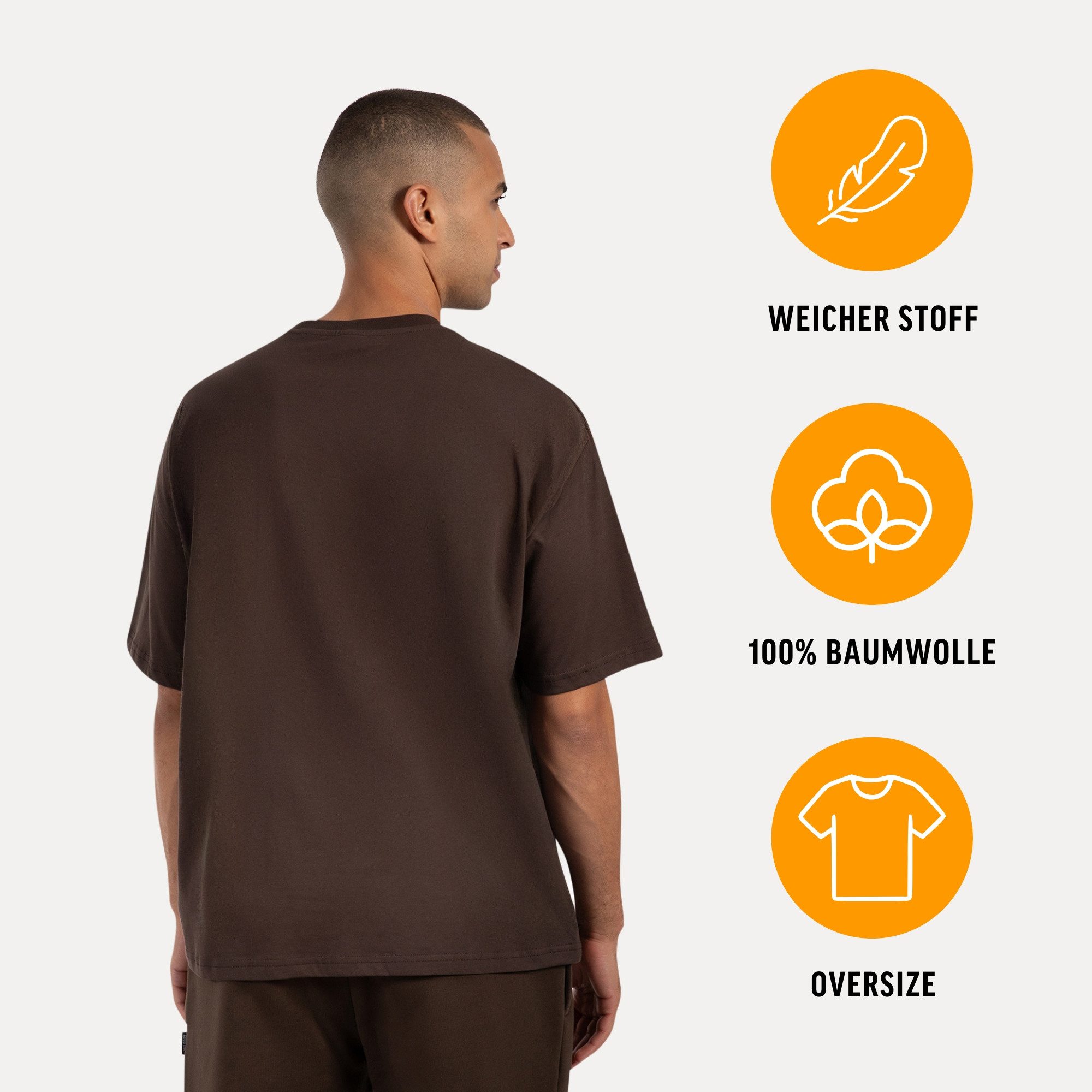 Smilodox T-Shirt Cedrik, Oversize Shirt aus 100% Baumwolle, Weiches Material, Modern Metallabel Baumwollshirt Kurzarmshirt moderne Details Freizeitshirt