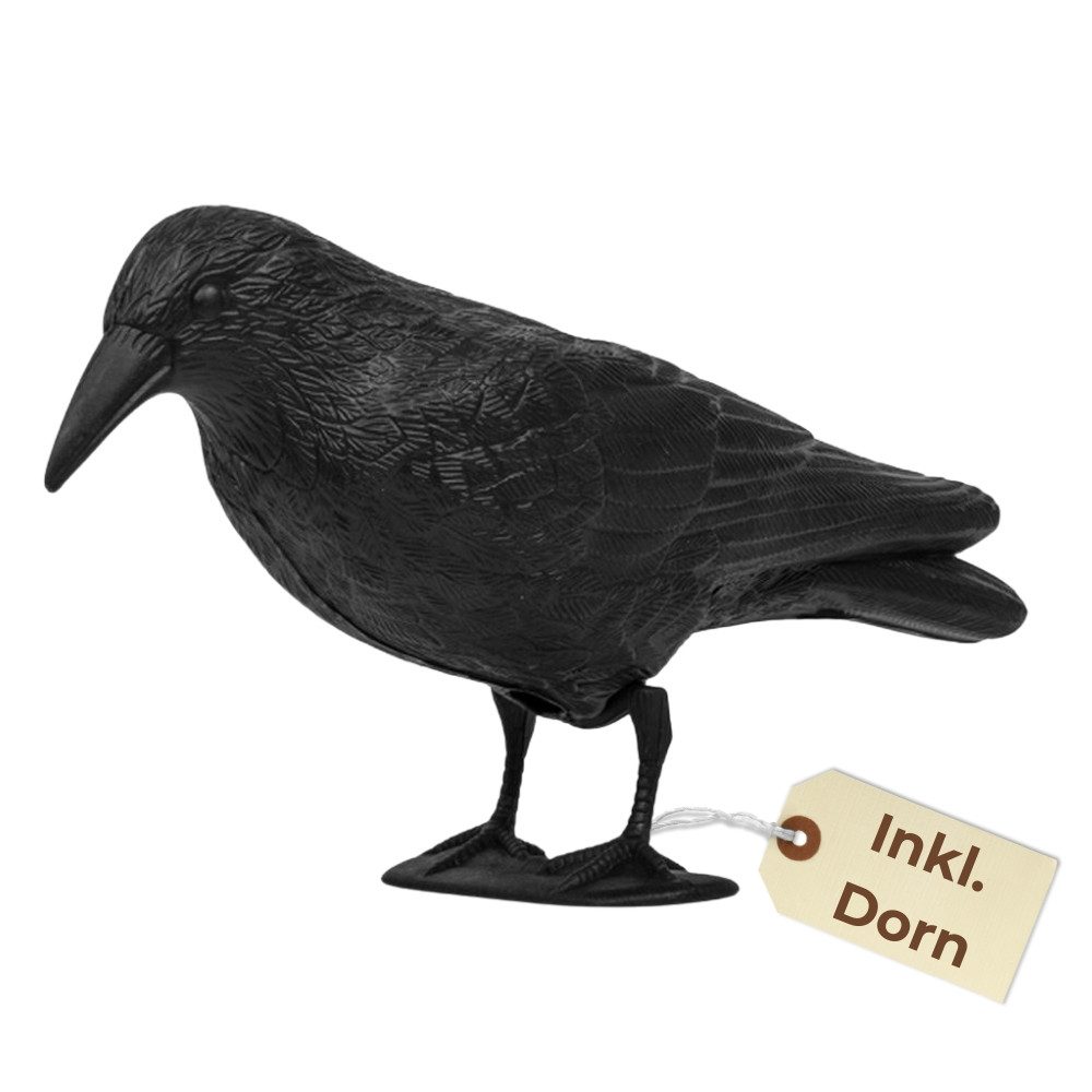 GarPet Vogel-Schreck Taubenabwehr Vogelabwehr Schwarzer Rabe Attrappe Taubenschreck Balkon
