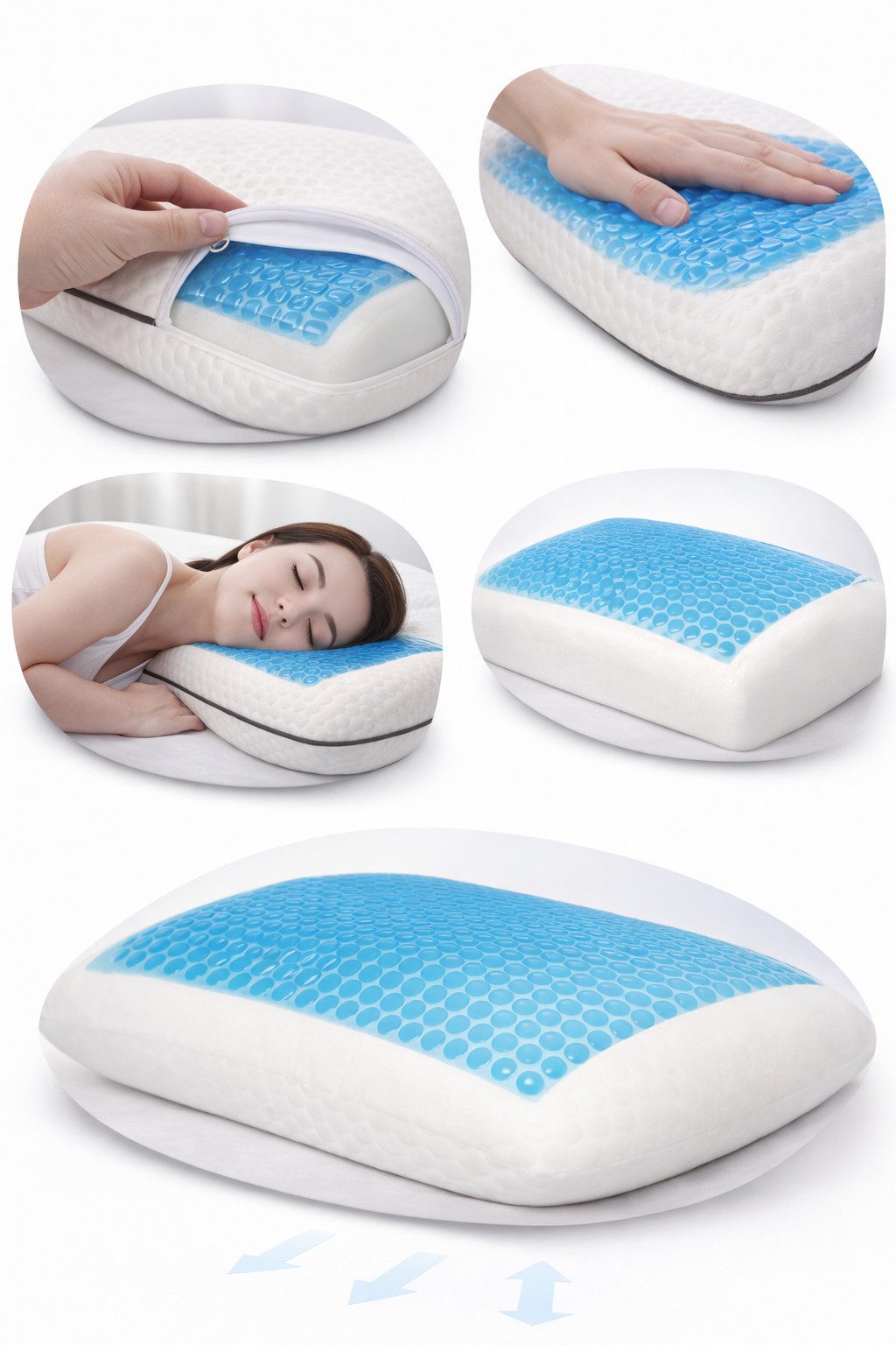 inter Kopfkissen Visco Nackenstützkissen mit Gel-Technologie 60x40 cm Kisse günstig online kaufen