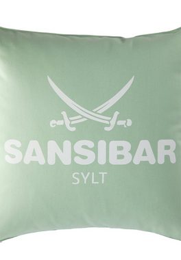 Kissenbezug Kissenbezug Sansibar Sylt Kissenhülle, Sansibar Logo Druck, 45x45 cm, Sansibar Sylt, mit Logo-Schriftzug, mit verdecktem Reißverschluss