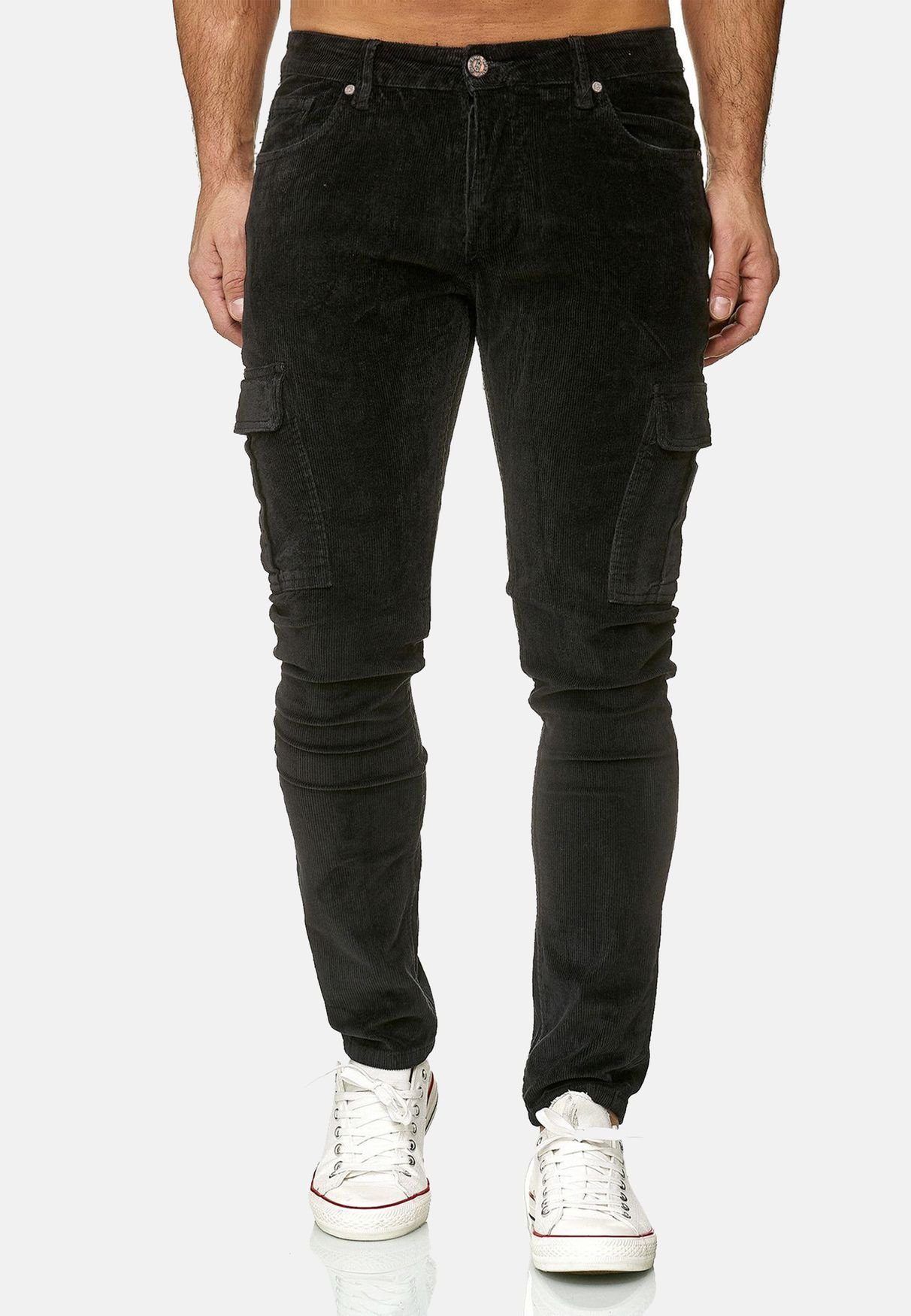 Neu Herren Cargohose Jeans Cargo Hose Slim Freizeithose 100% Baumwolle Denim 
