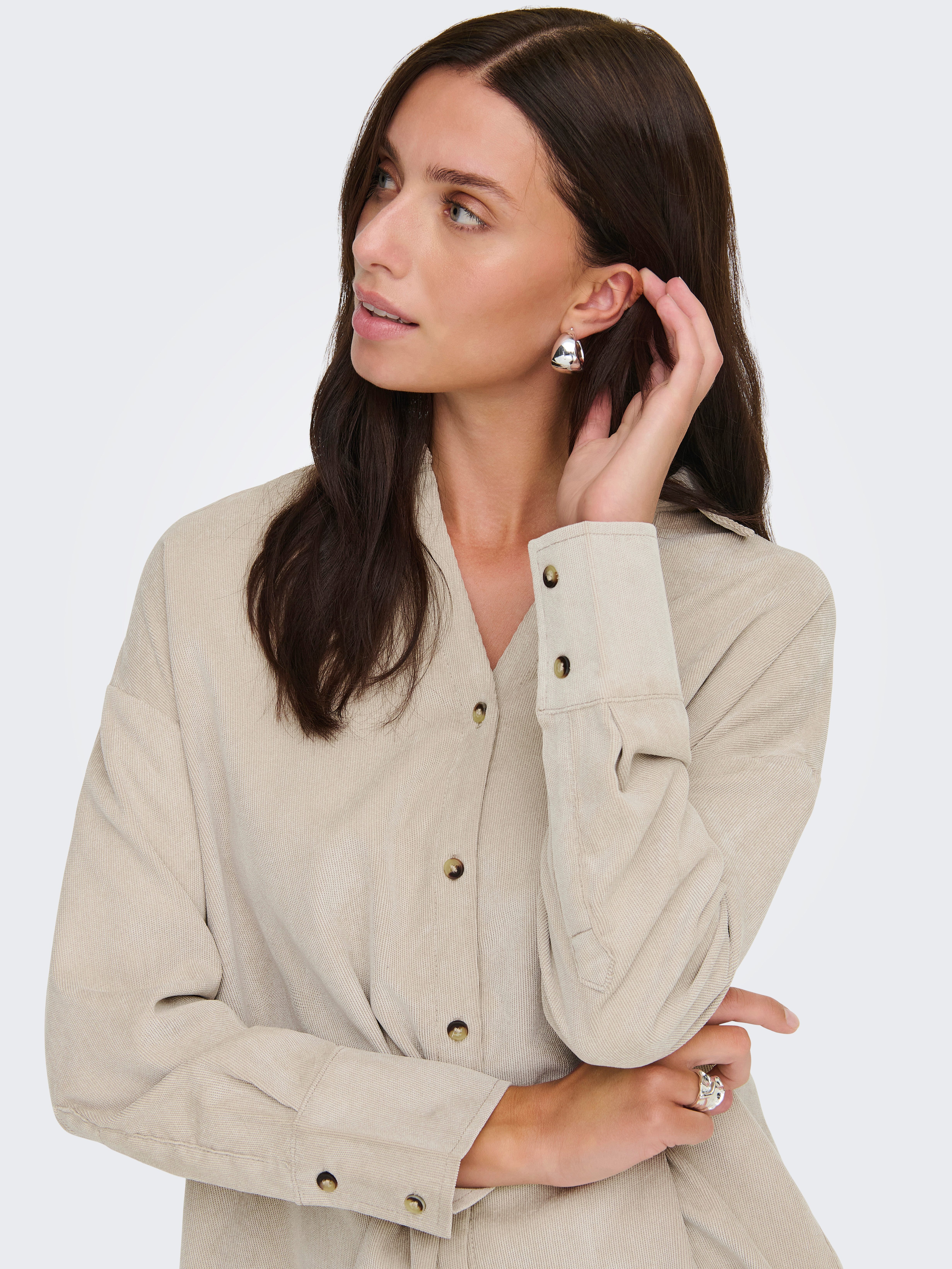 ONLY Langarmbluse ONLMARIKE LIFE L/S CORD LOOSE SHIRT PNT