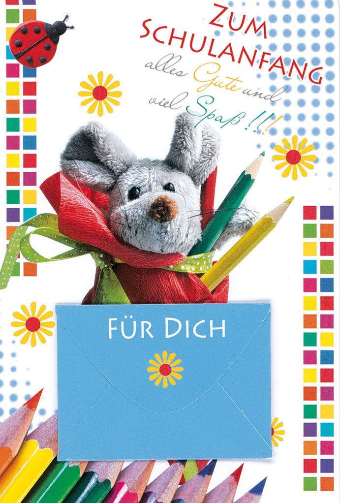 BSB Grußkarten Schulanfang - Geldkarte - Glückwunschkarte im Format 11,5 x 17 cm