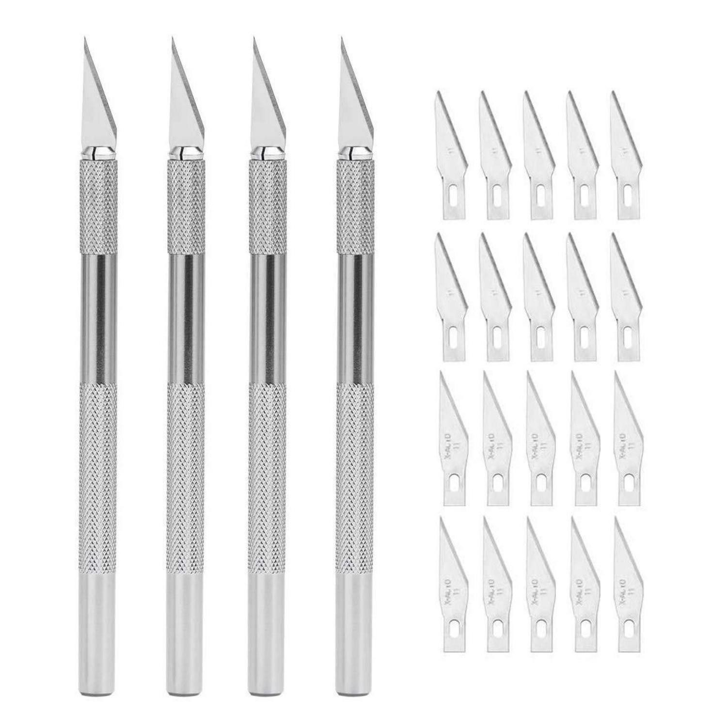 LuxusKollektion Cuttermesser Schnitzmesser Set 4tlg. mit Klingen