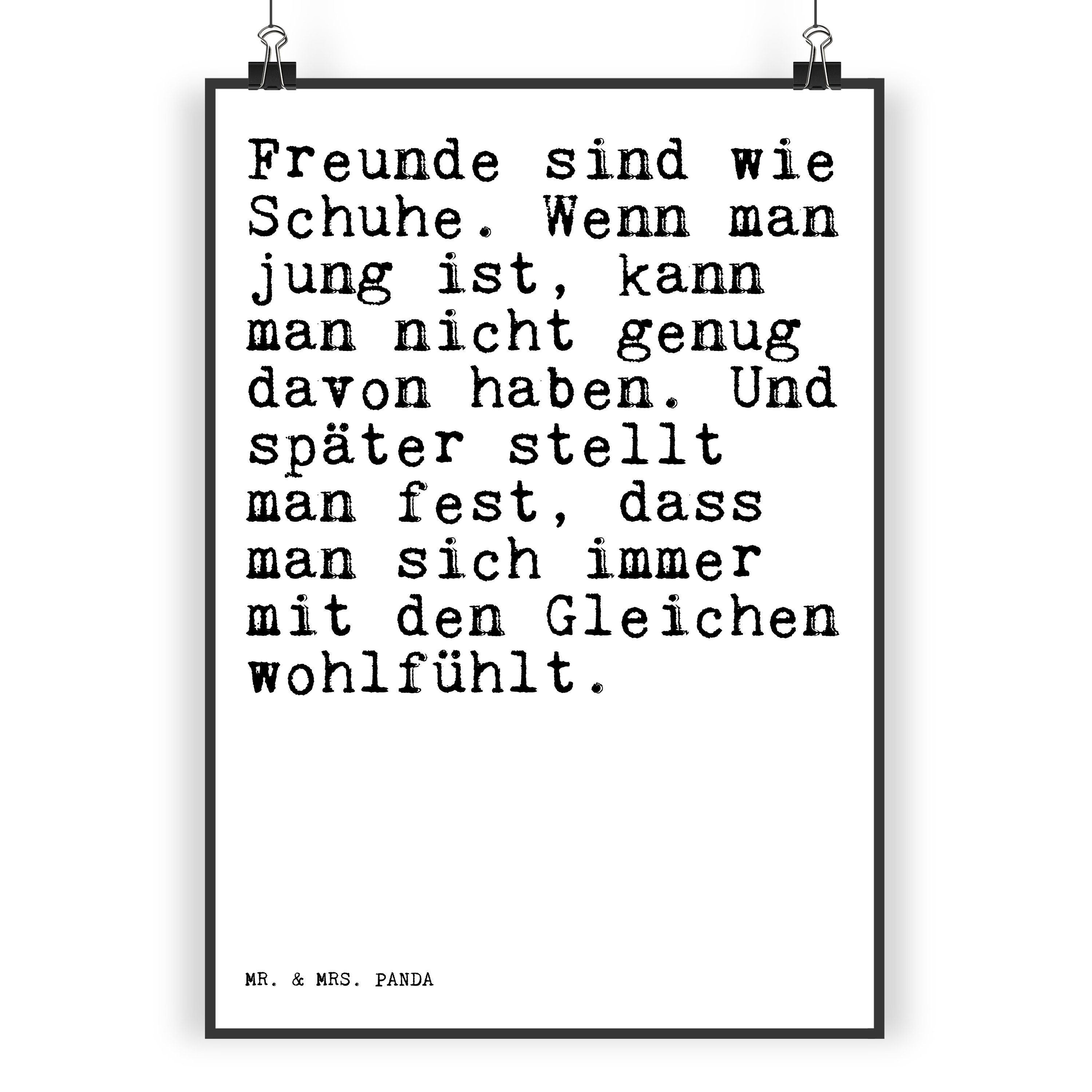 Mr. & Mrs. Panda Poster DIN A4 Freunde sind wie Schuhe.... Weiß
