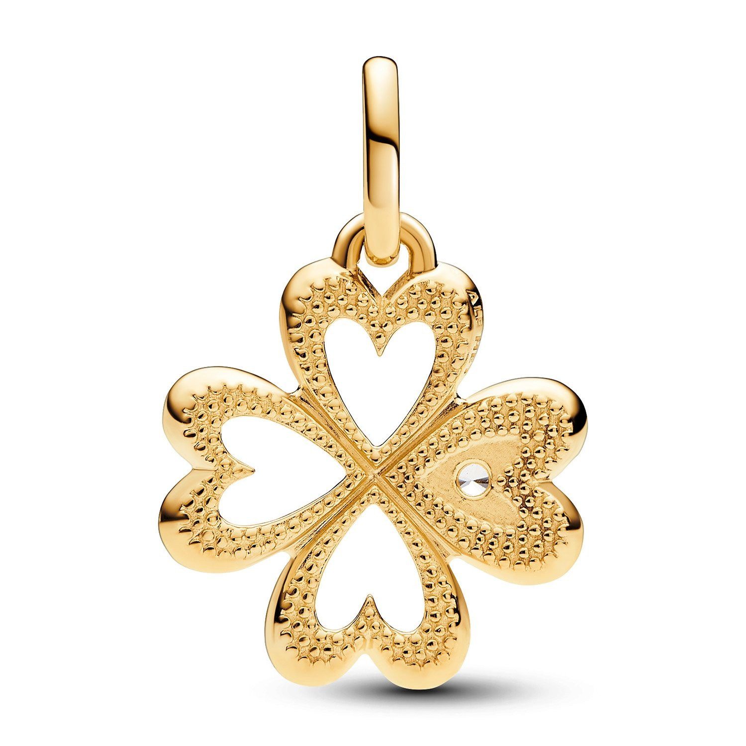 Pandora Charm Herz Herz Vierblättriges Kleeblatt Goldfarben