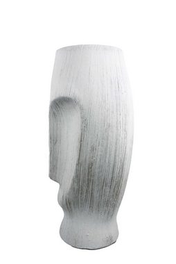 Signature Home Collection Tischvase Vase in Keramik weiß / schwarz in Form Moai Kopf geformt Osterinseln (1 Stück, 1 Vase), aus Keramik mit Oberflächenstruktur