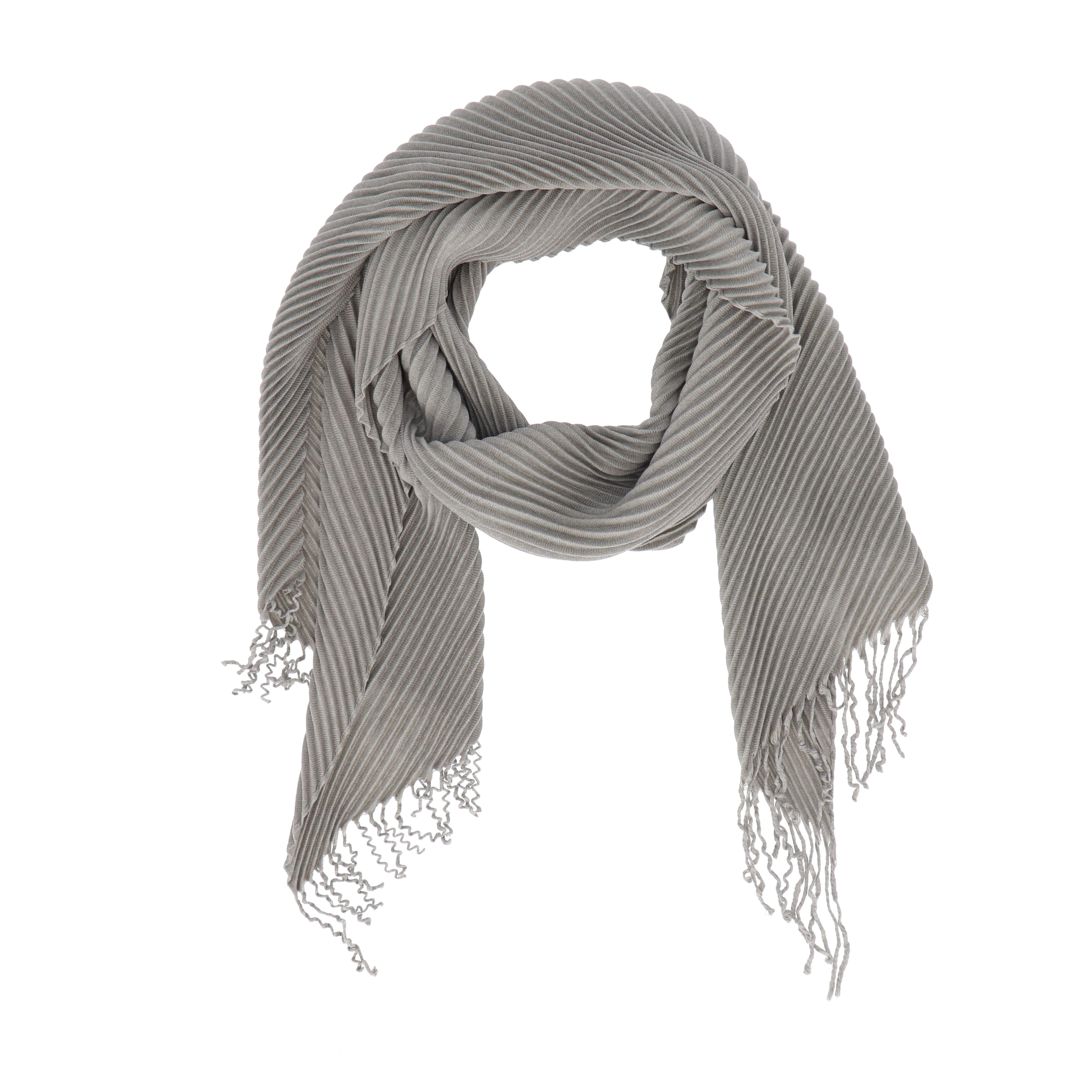 halsüberkopf Accessoires Modeschal Schal Pashmina Plissee, in tollen Farben! silber