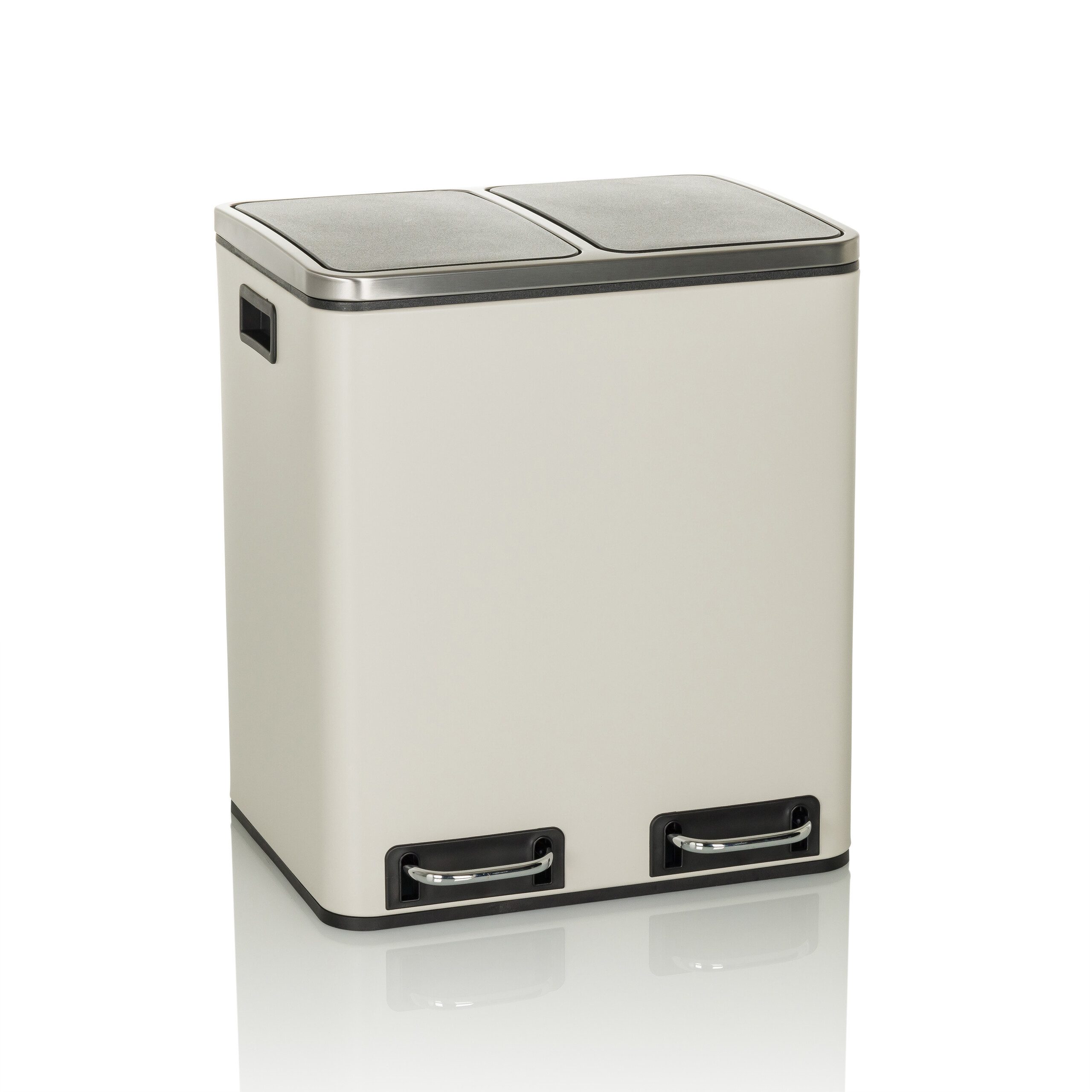 hjh OFFICE Mülleimer Clean 9 Abfalleimer, Mülltrennsystem Küche mit 2 Fächern, Abfalleimer 2 x 15L (30 Liter)