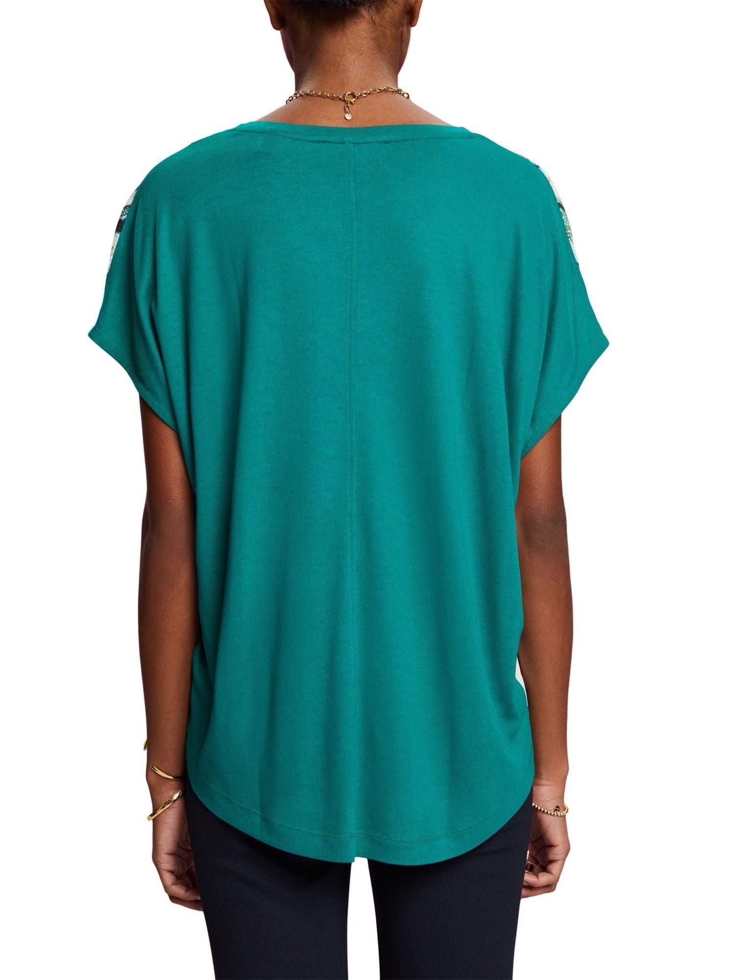 Materialmix, EMERALD aus ECOVERO™ GREEN Collection T-Shirt Esprit (1-tlg) T-Shirt LENZING™