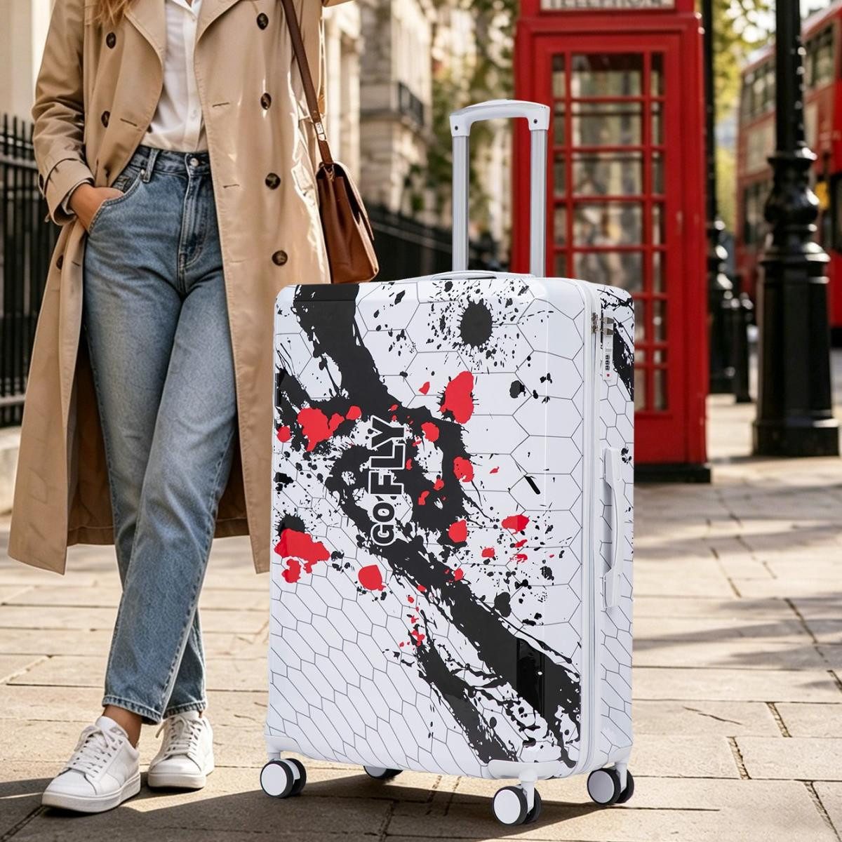 LVHOM Hartschalen-Trolley Reisekomplettset, 3-St. 20"/24"/28" & einzeln erhältlich. wasserdicht, Leise stoßdämpfende Rädern. Kurztrip,Familienurlaub,Langstreckenreise