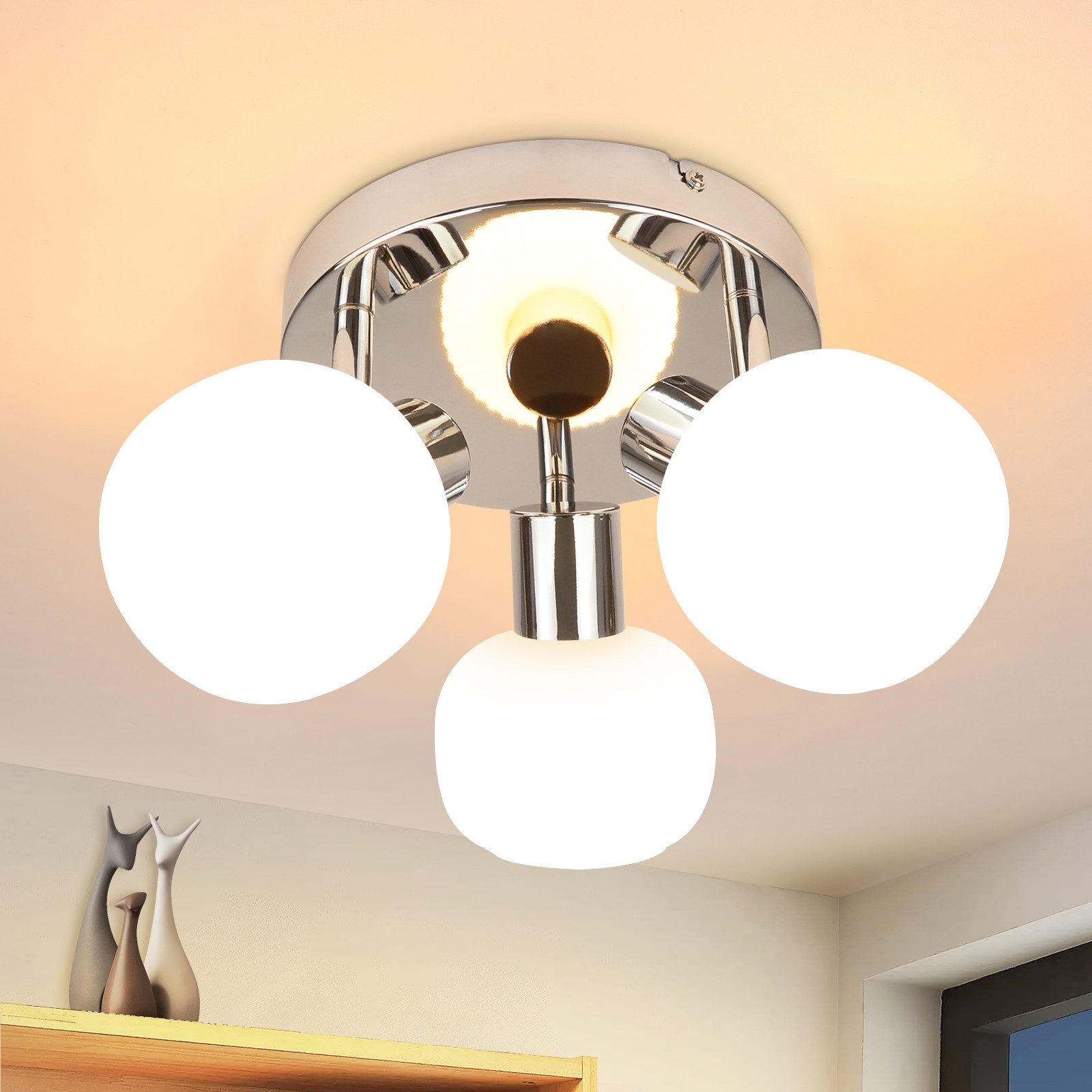 Nettlife Deckenstrahler Weiß Glas E14 Deckenleuchte günstig online kaufen